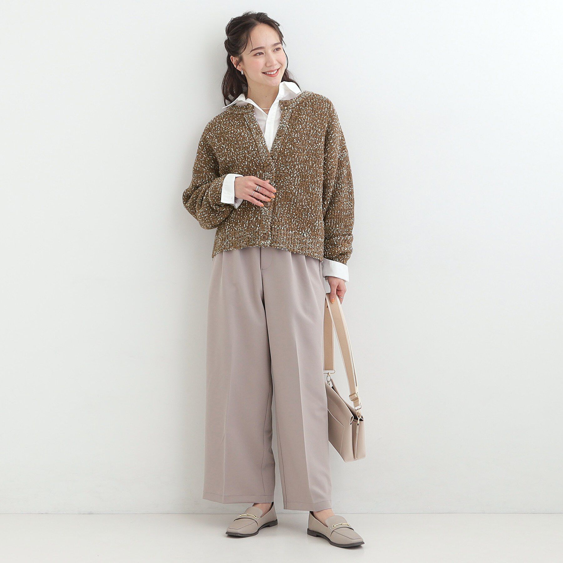 SHOO･LA･RUE「【前後2WAY】ぽこぽこニットカーディガン」|カーディガン|