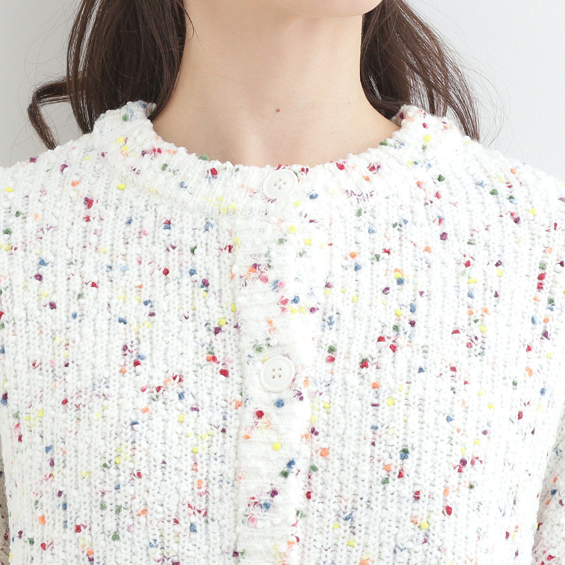 SHOO･LA･RUE「【前後2WAY】ぽこぽこニットカーディガン」|カーディガン|