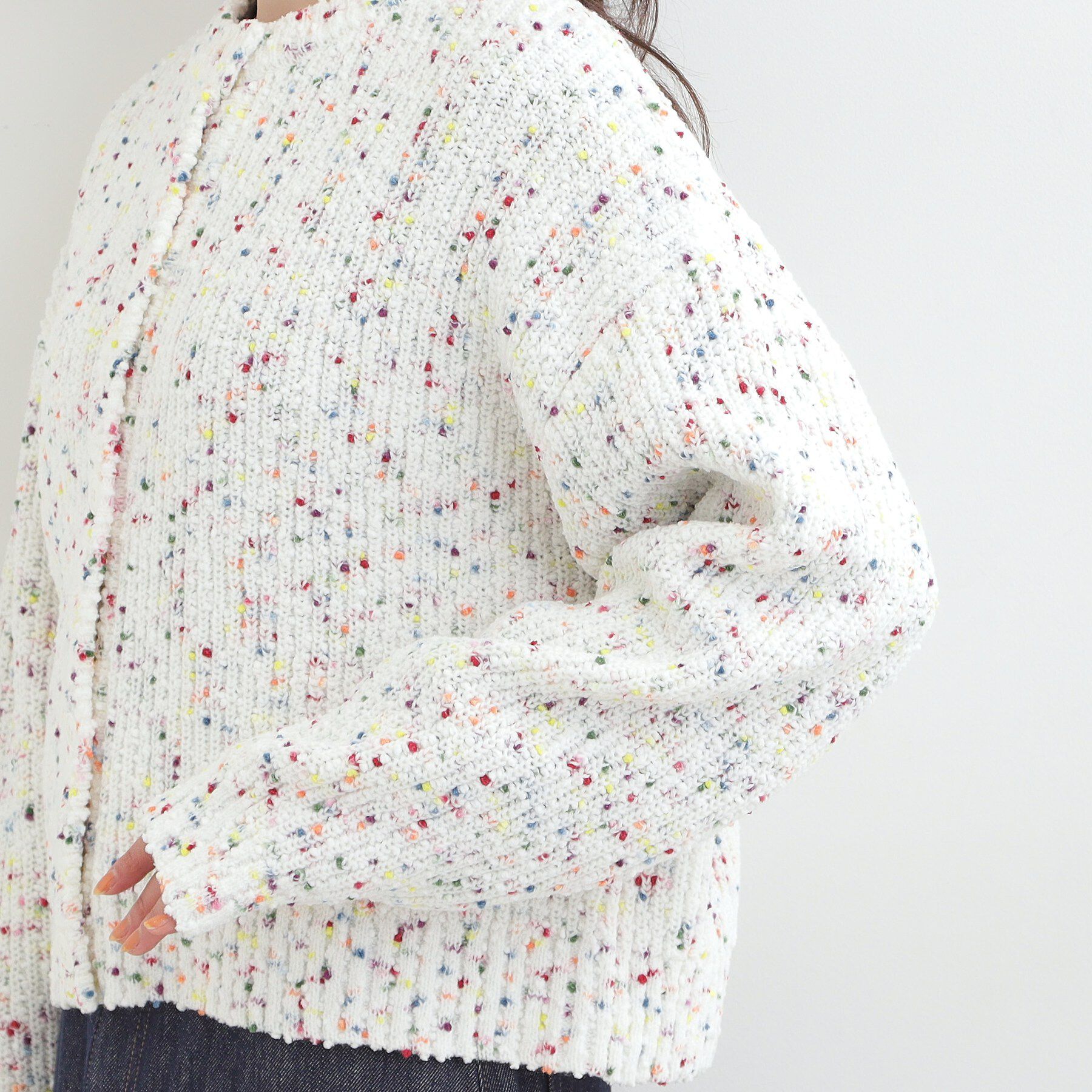 SHOO･LA･RUE「【前後2WAY】ぽこぽこニットカーディガン」|カーディガン|