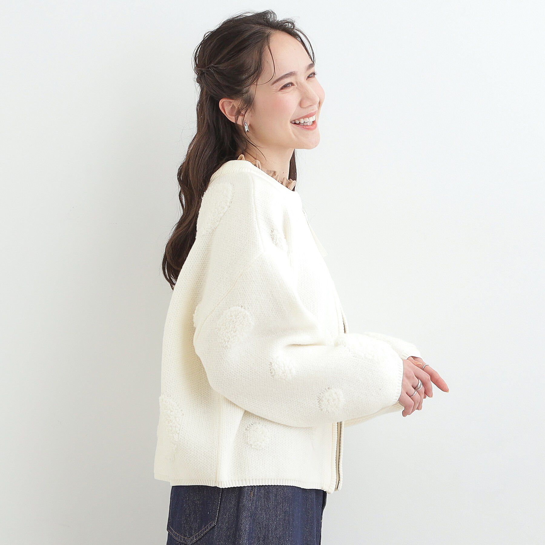 SHOO･LA･RUE「ダブルZIP柄カーディガン」|カーディガン|