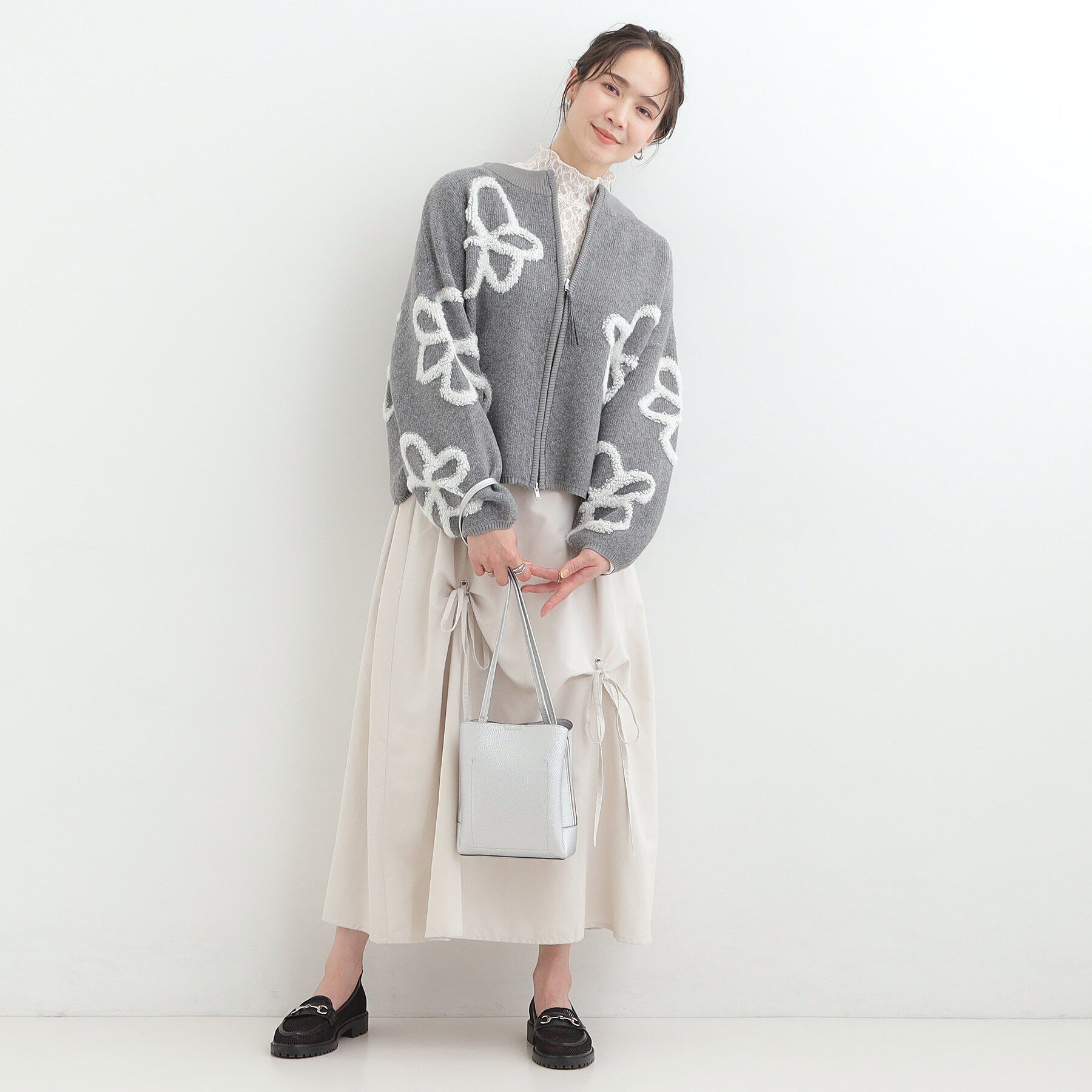 SHOO･LA･RUE「ダブルZIP柄カーディガン」|カーディガン|