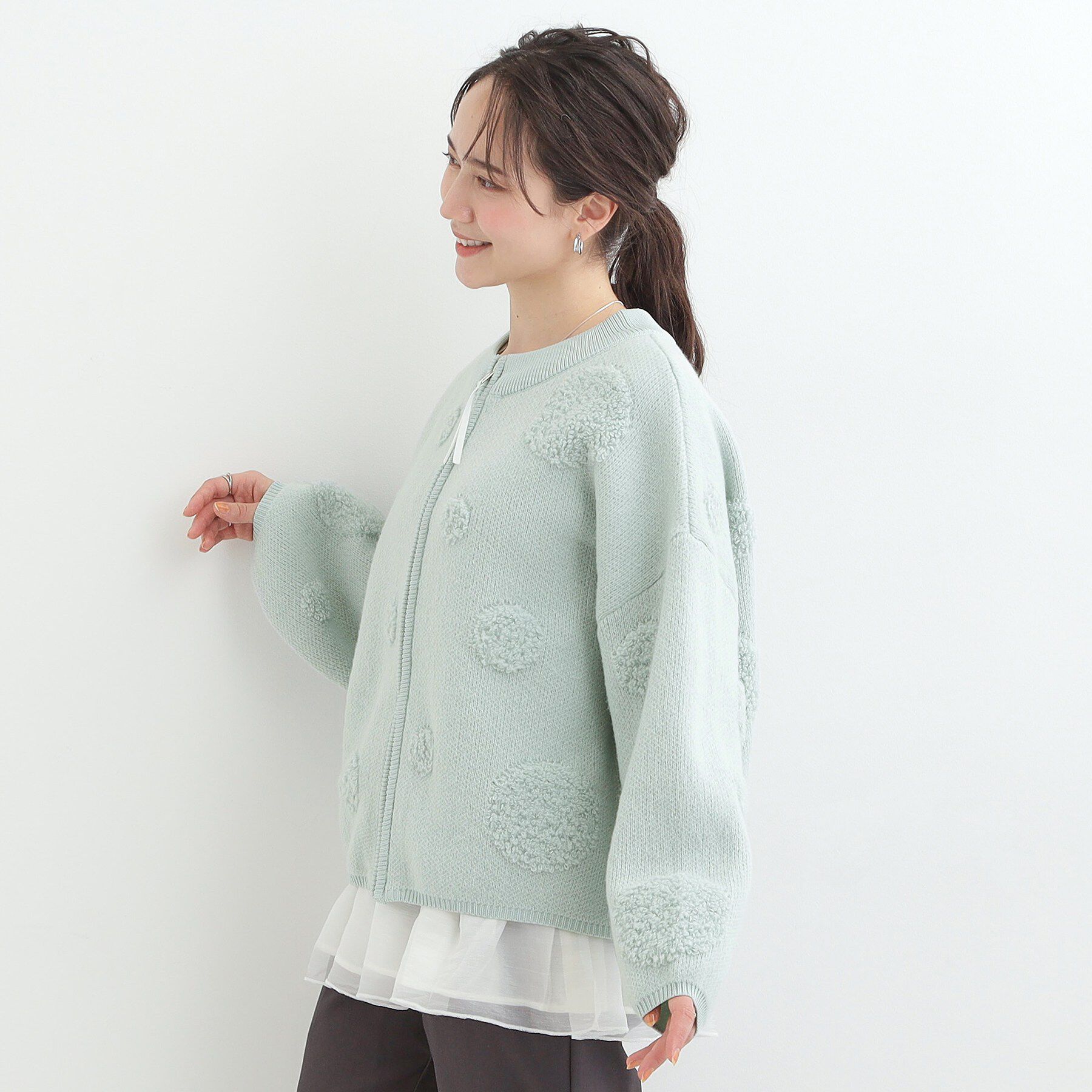 SHOO･LA･RUE「ダブルZIP柄カーディガン」|カーディガン|