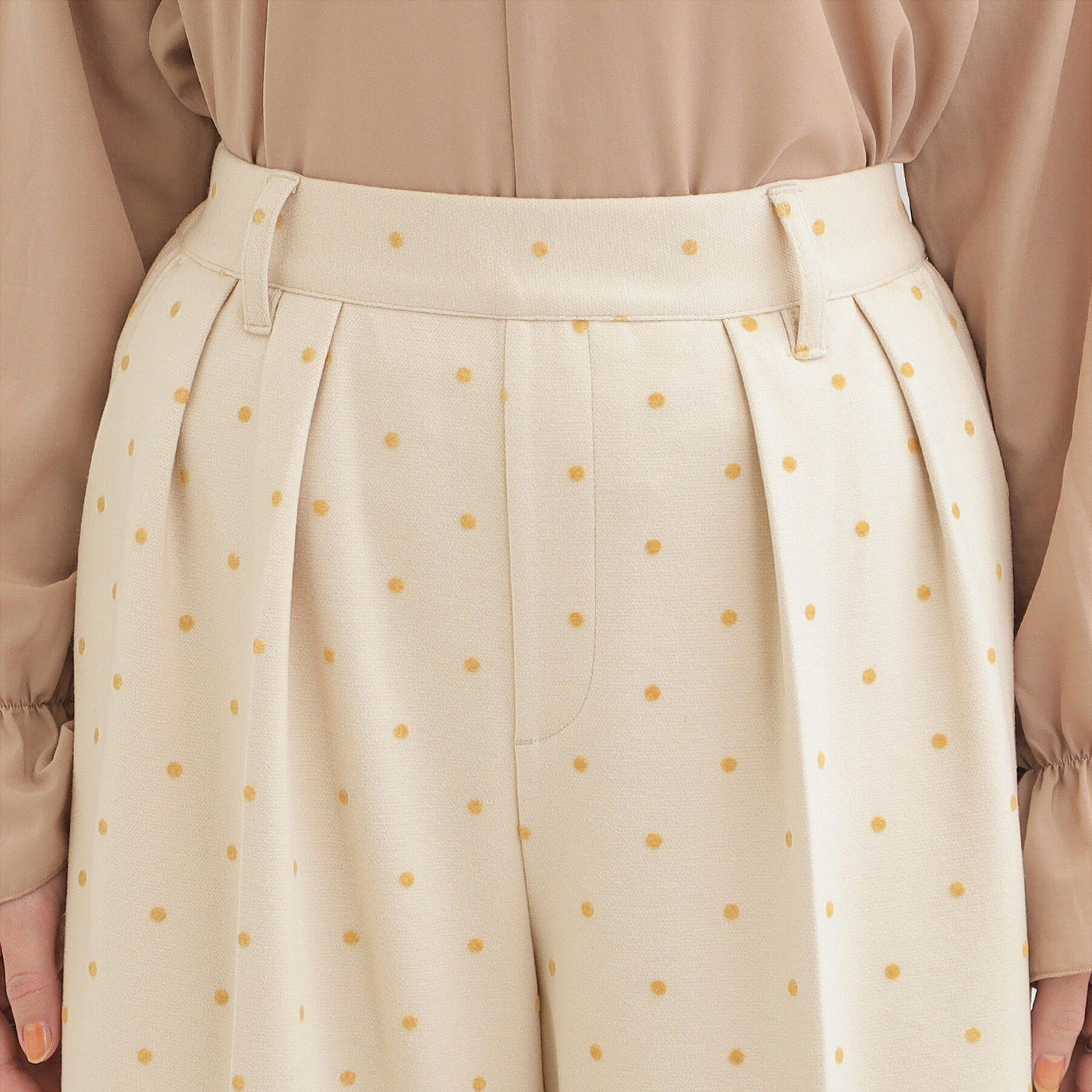 SHOO･LA･RUE「【S-LL】きれい見えも叶う フロッキードットワイドパンツ」|その他|