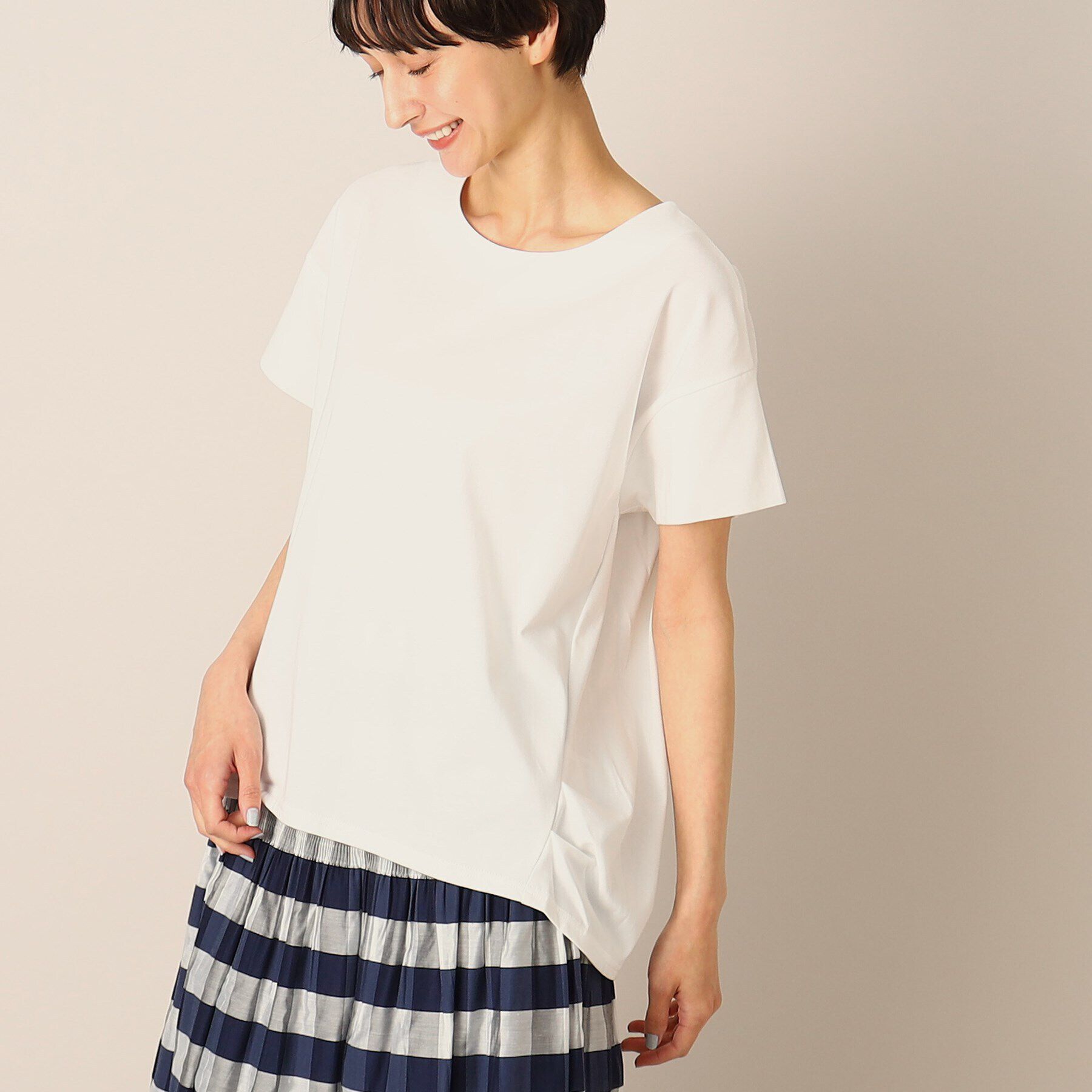 Dessin「【洗える】バックタックコクーンカットソー」|Tシャツ・カットソー|ホワイト(002)