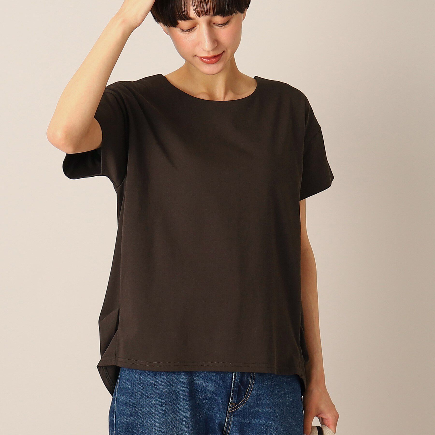 Dessin「【洗える】バックタックコクーンカットソー」|Tシャツ・カットソー|ブラウン(044)