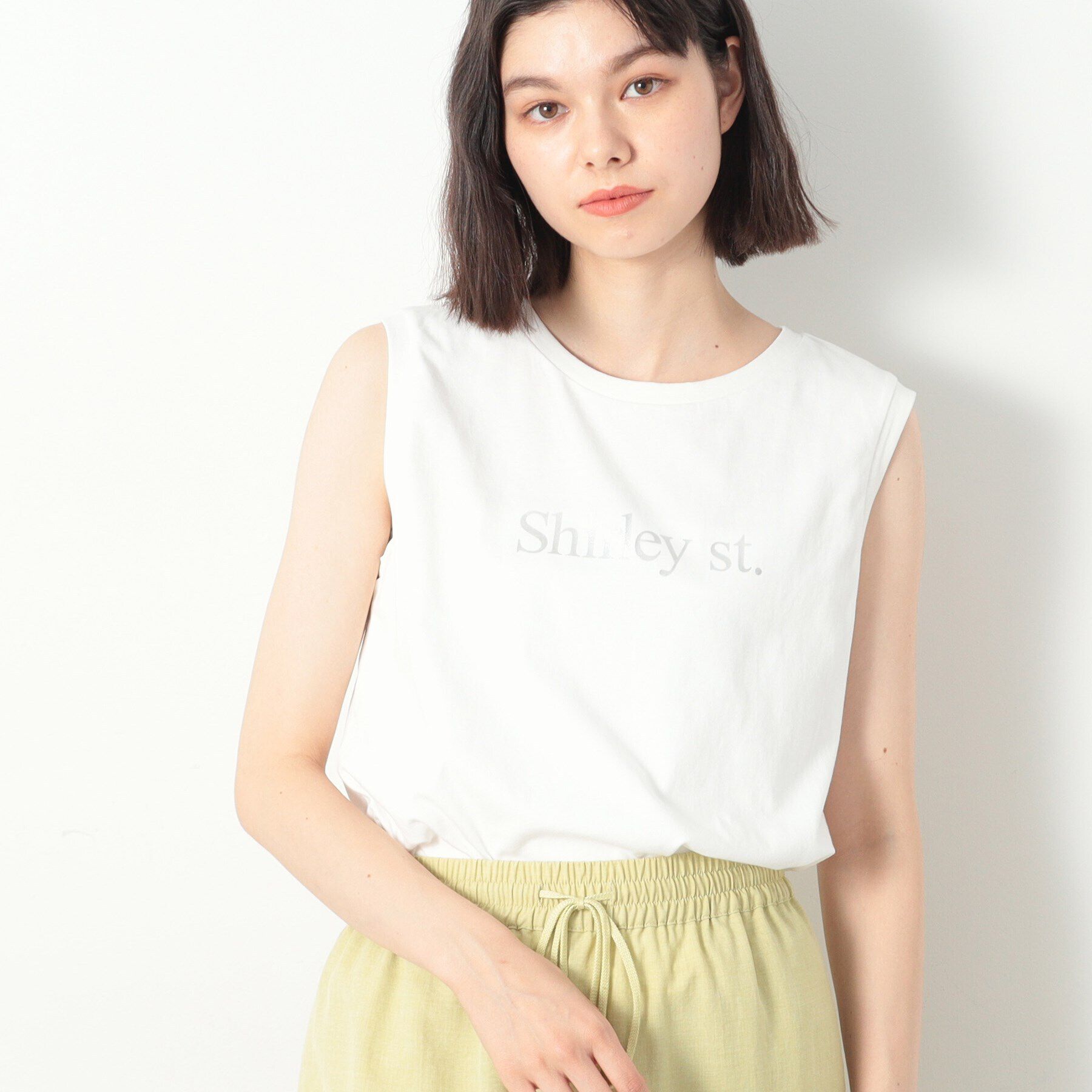 Dessin「箔ロゴプリントスリーブレスTシャツ（XS～L）」|Tシャツ・カットソー|