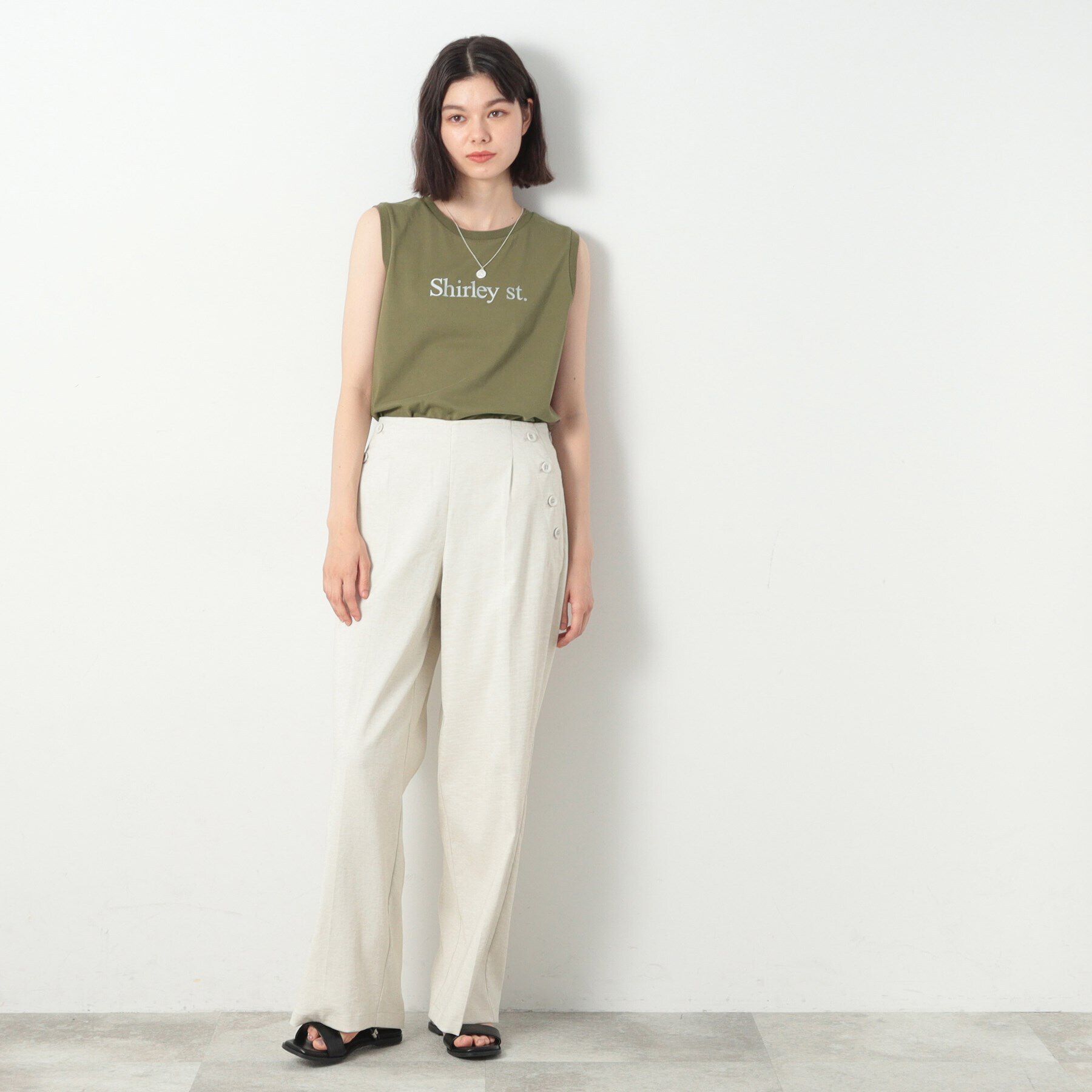 Dessin「箔ロゴプリントスリーブレスTシャツ（XS～L）」|Tシャツ・カットソー|