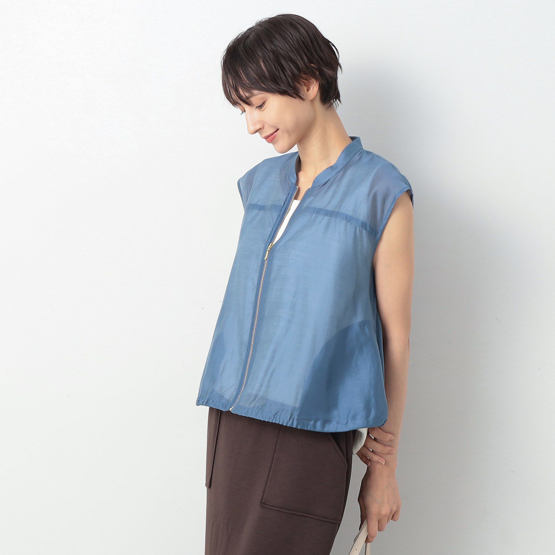 Dessin「【洗える】ドローコード付きシアーブラウス」|シャツ・ブラウス|