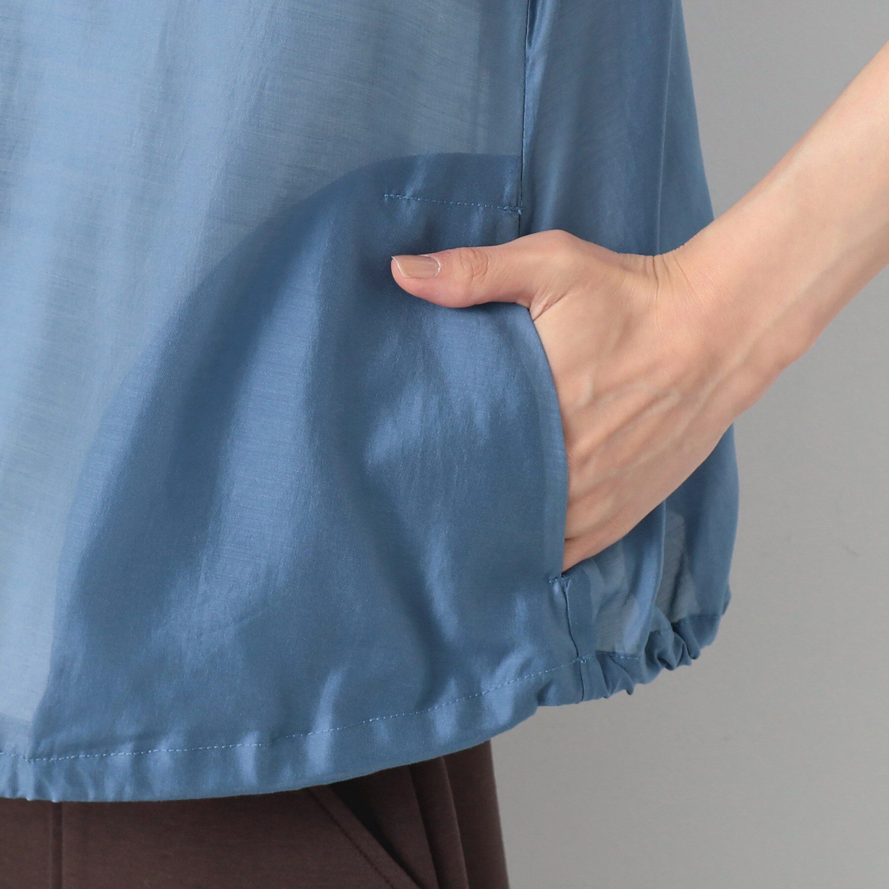 Dessin「【洗える】ドローコード付きシアーブラウス」|シャツ・ブラウス|