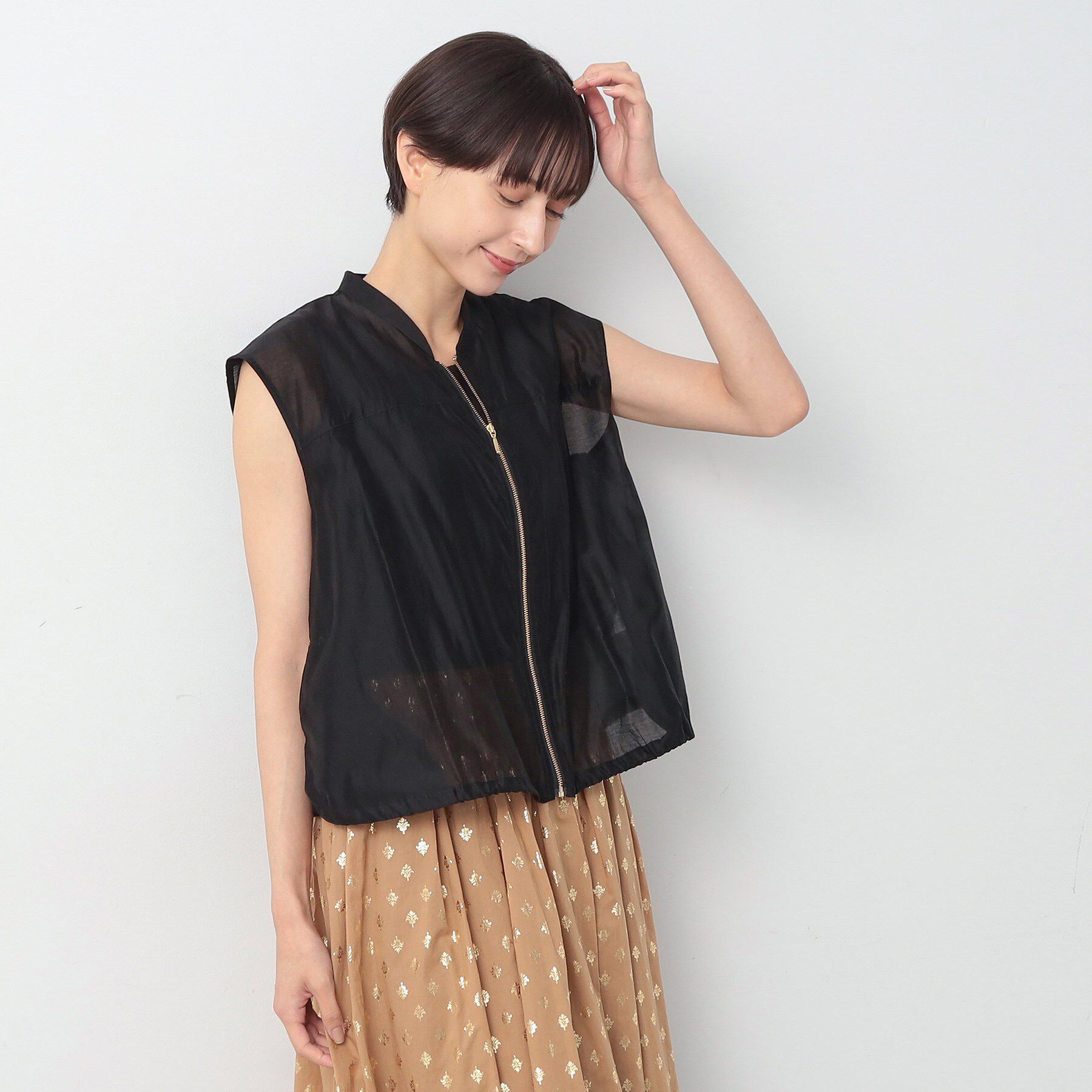 Dessin「【洗える】ドローコード付きシアーブラウス」|シャツ・ブラウス|