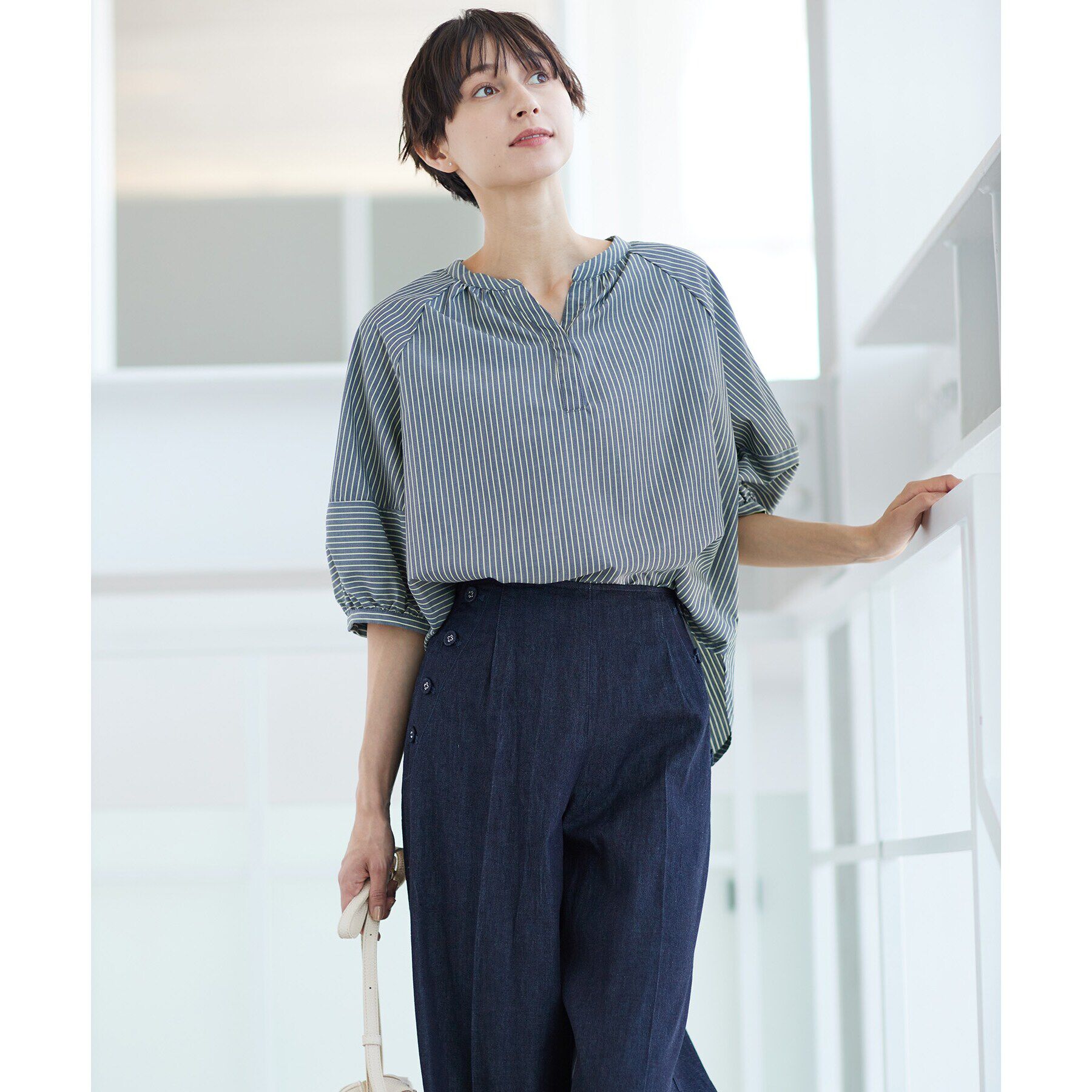 Dessin「【洗える】ランタンスリーブブラウス（XS～L）」|シャツ・ブラウス|