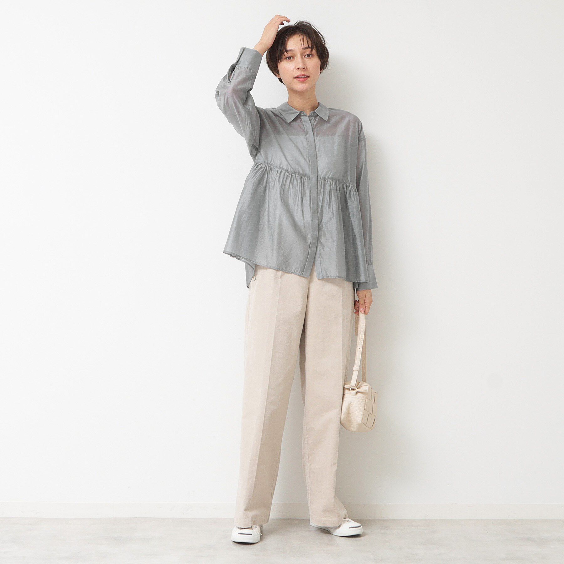 Dessin「【洗える】シアーペプラムシャツ（S～L）」|シャツ・ブラウス|