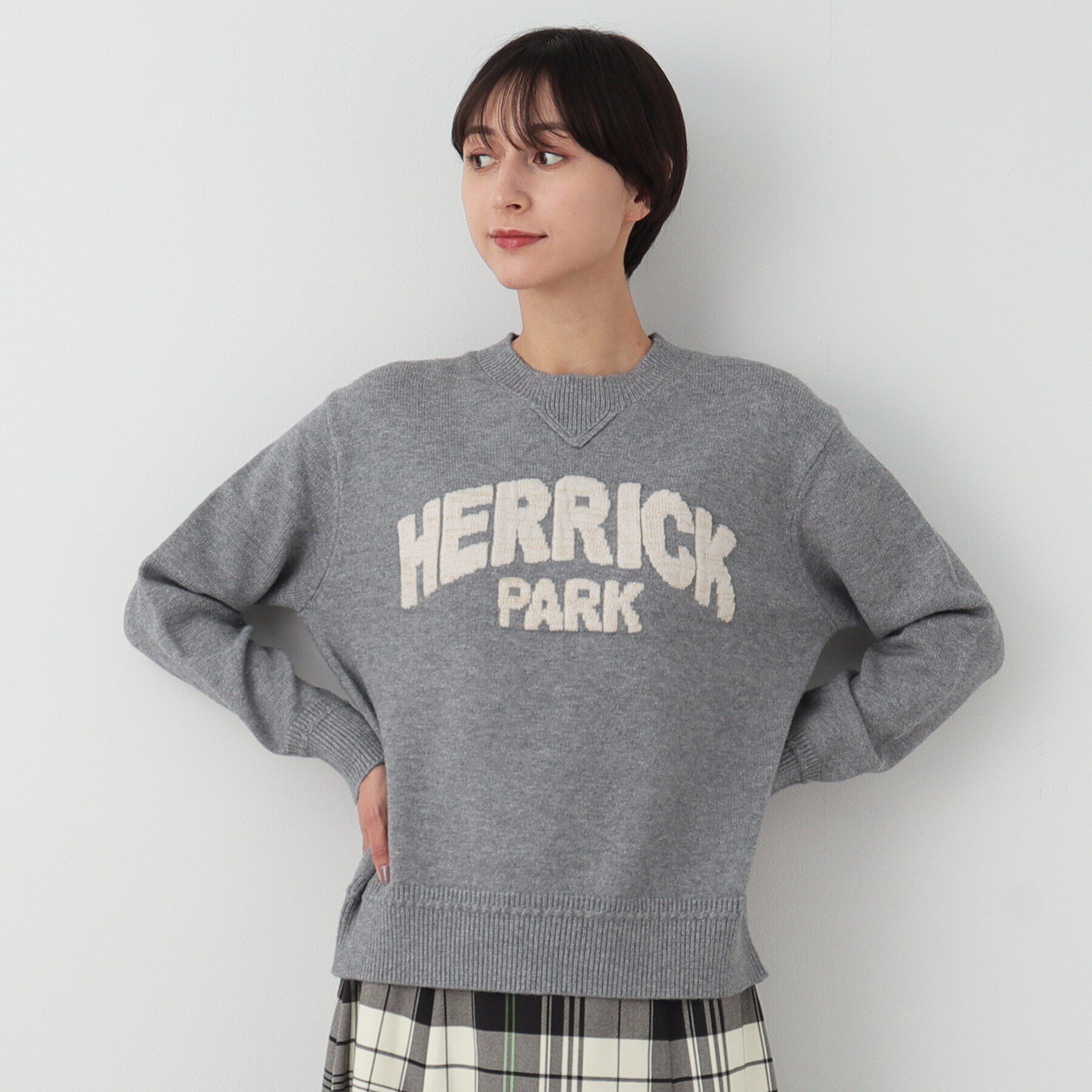 Dessin「【洗える】ラメロゴニット」|ニット・セーター|グレー(012)