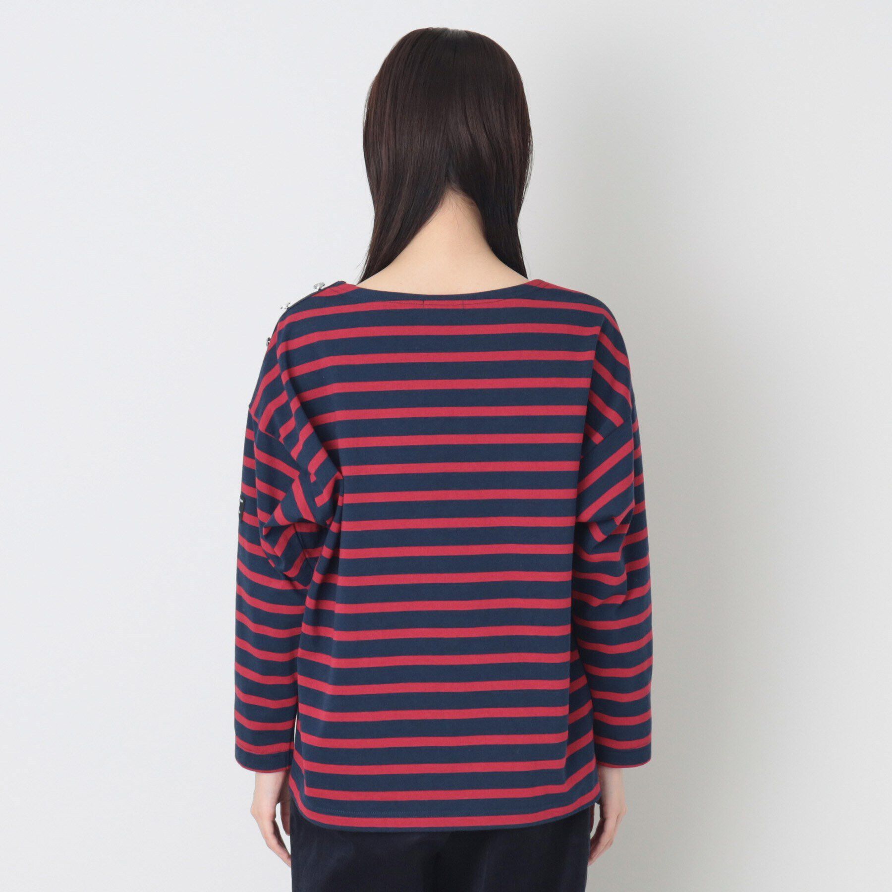 Dessin「肩ボタン付ボーダーカットソー」|Tシャツ・カットソー|