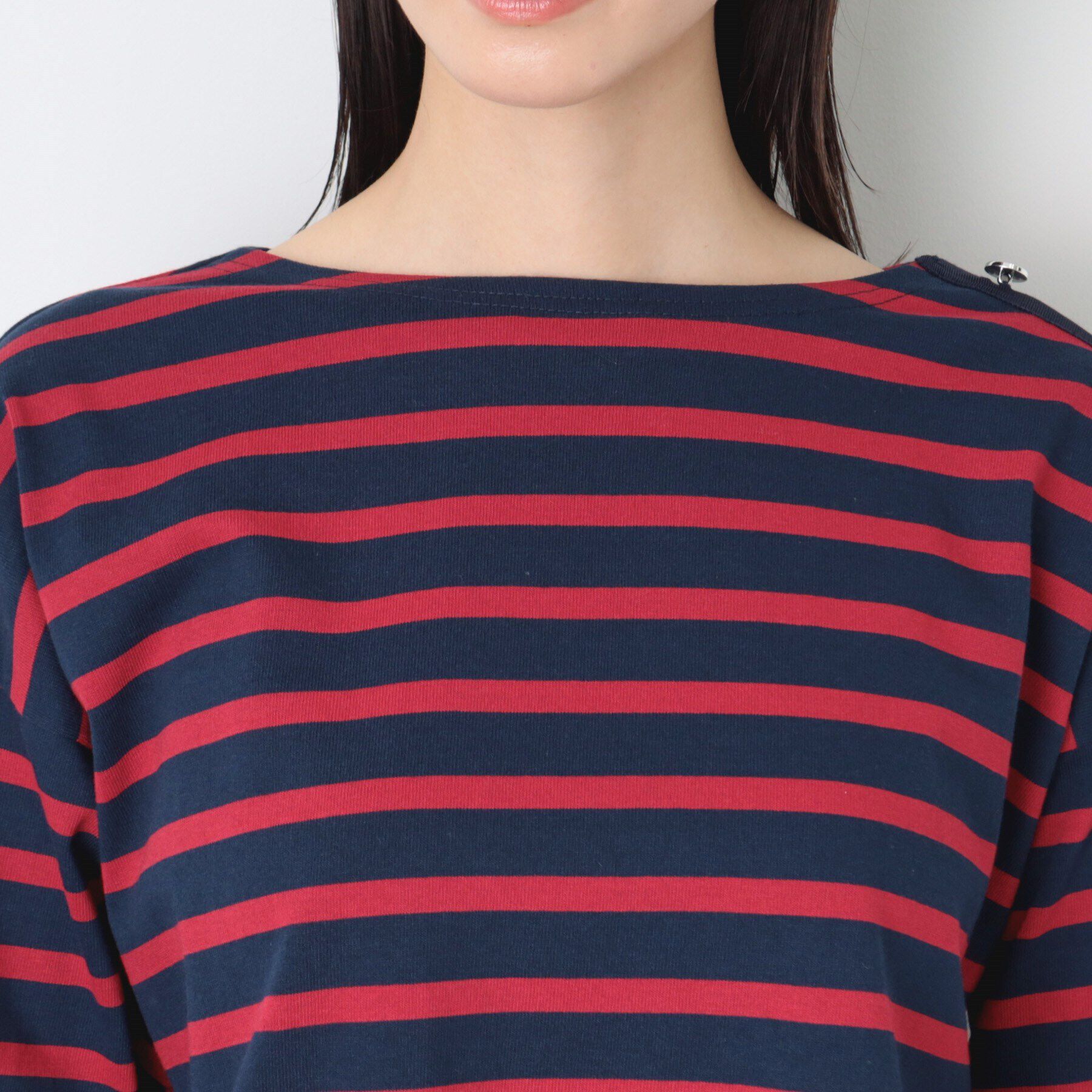 Dessin「肩ボタン付ボーダーカットソー」|Tシャツ・カットソー|