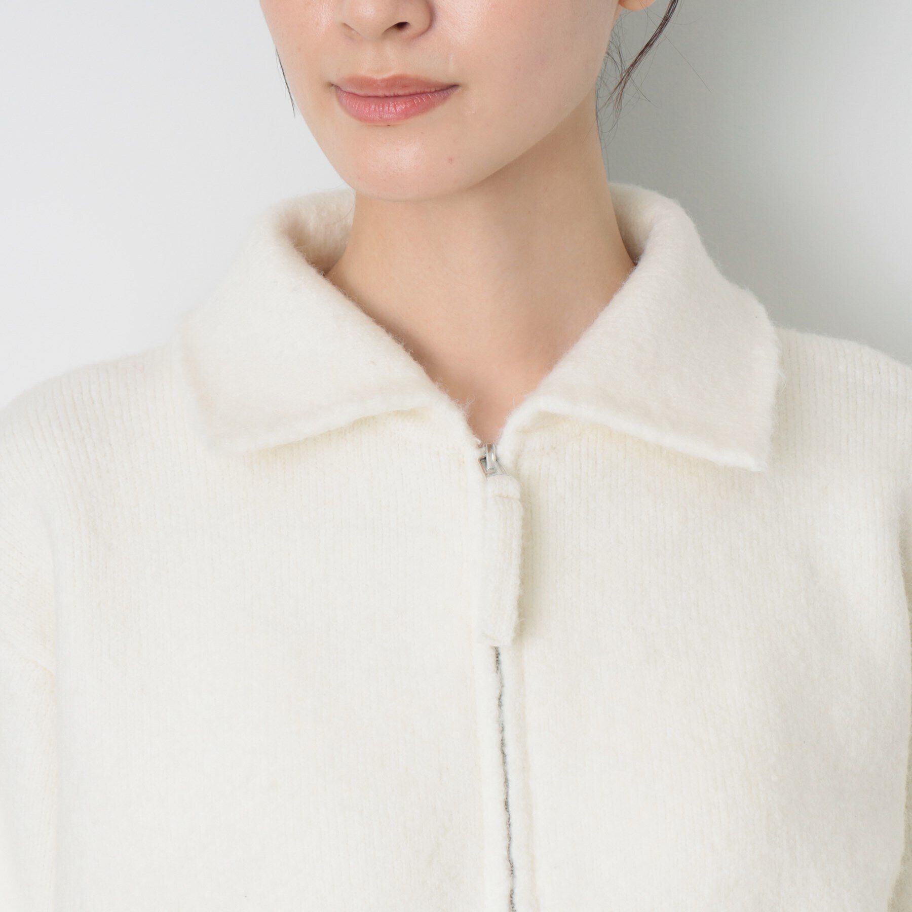 Dessin「【洗える】ダブルフェイスジップアップカーデ」|カーディガン|