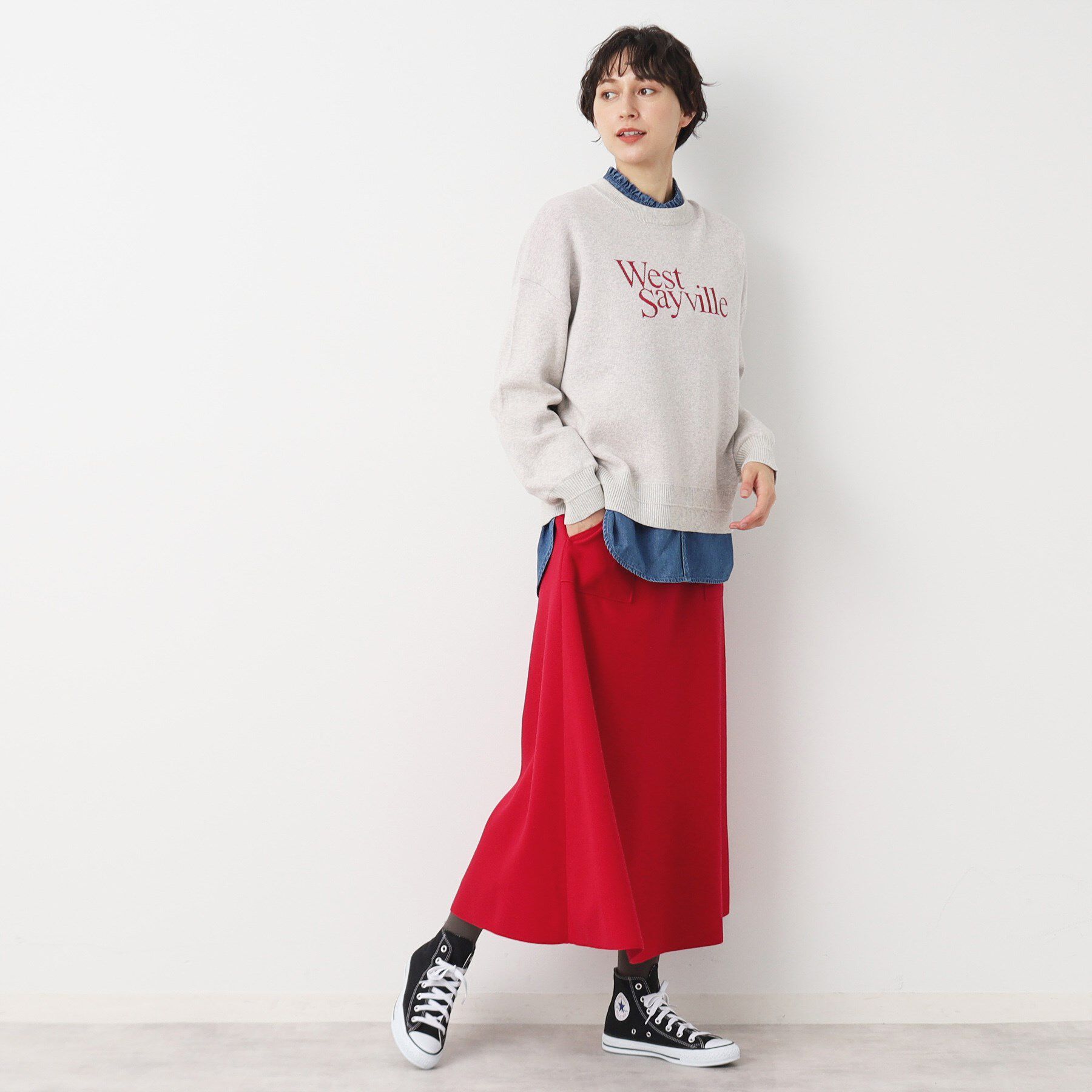 Dessin「【7色展開・後ろゴム】フレアメルトンスカート（XS～L）」|スカート|