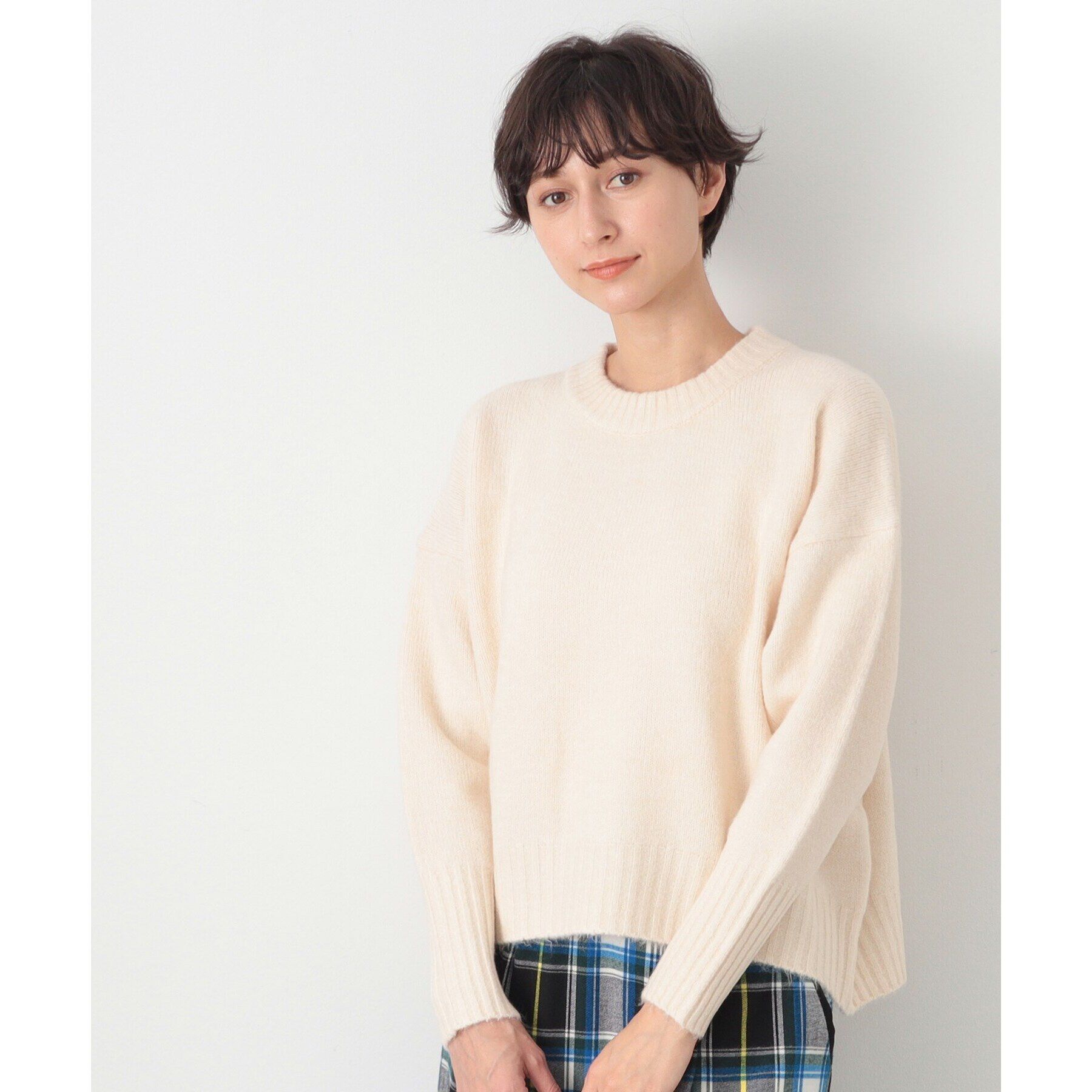 Dessin「【洗える】ショート丈ワイドクルーネックニット（XS～L）」|ニット・セーター|