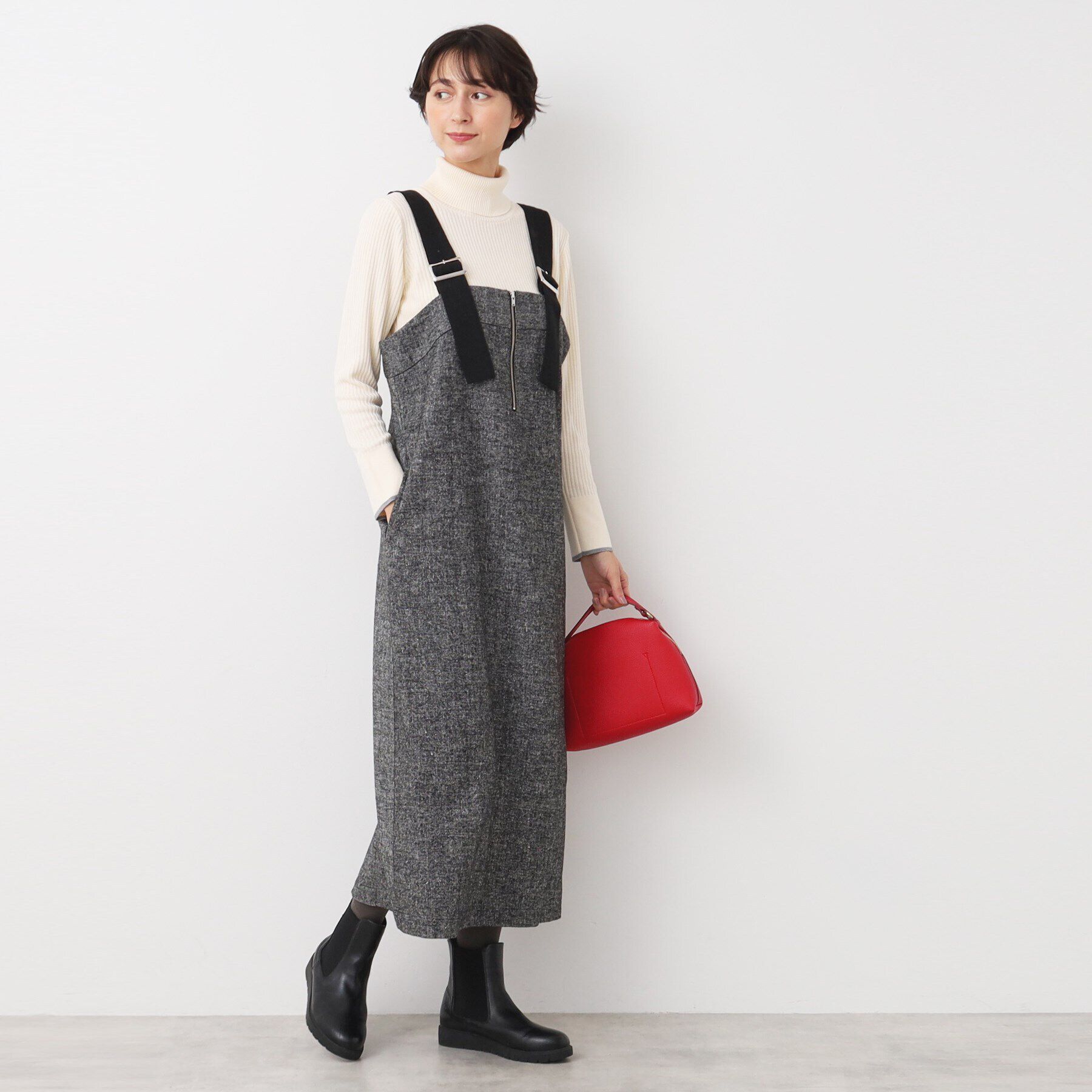 Dessin「【洗える】ツイードジャンパースカート」|ワンピース|