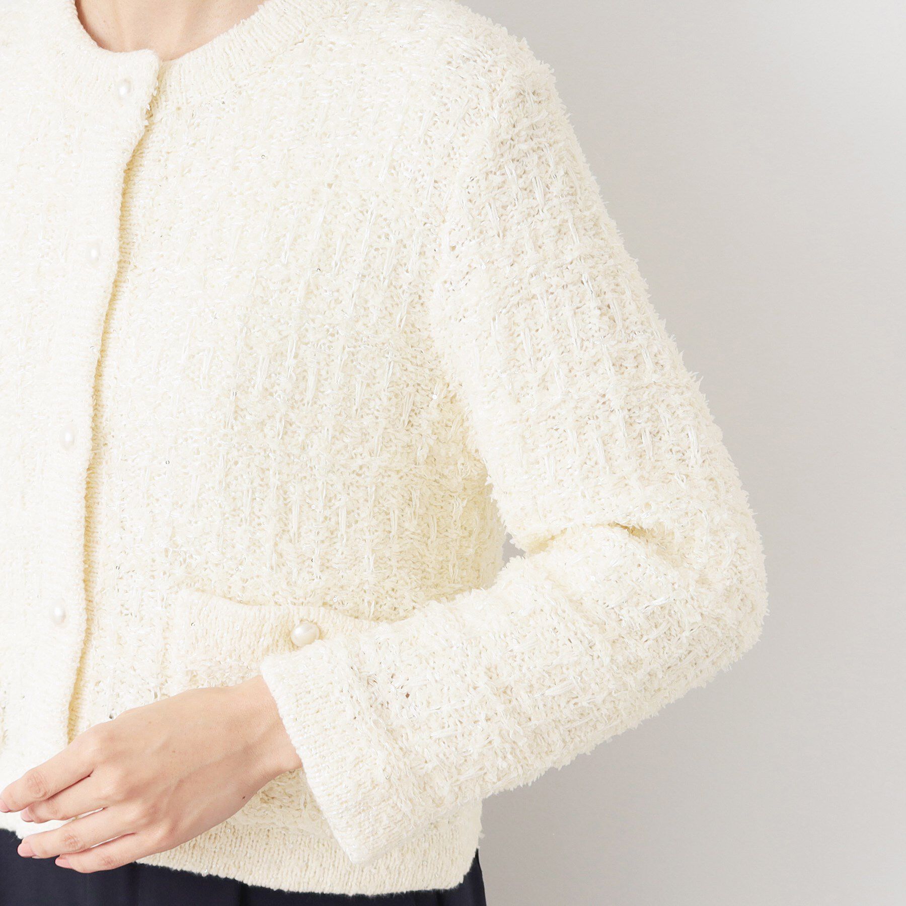 Dessin「【洗える】ニットツィードカーディガン」|カーディガン|