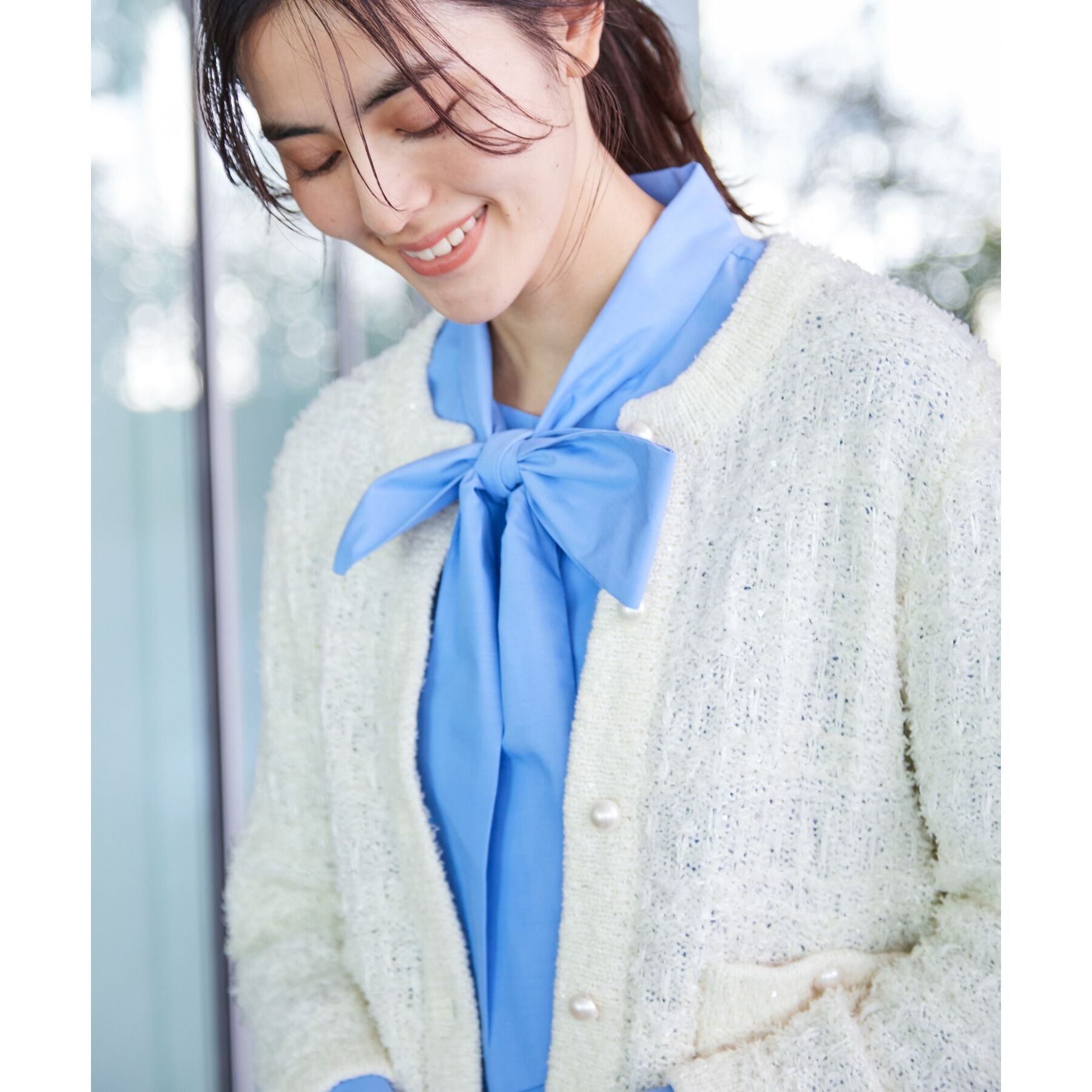 Dessin「【洗える】ニットツィードカーディガン」|カーディガン|