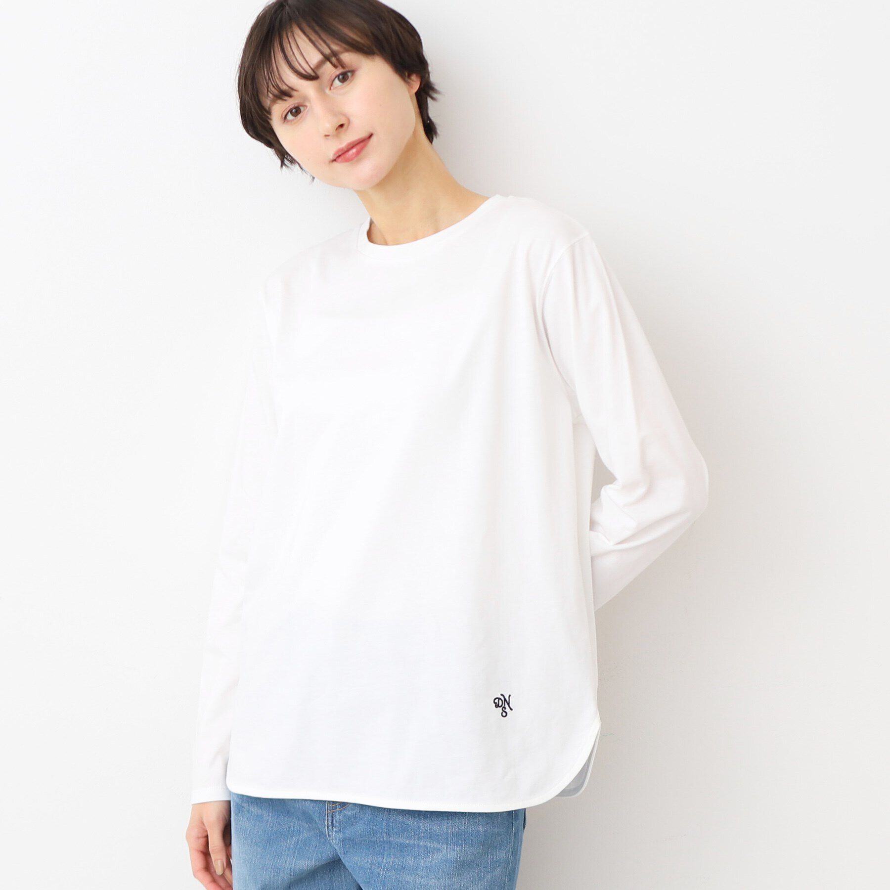 Dessin「【洗える】ロングスリーブTシャツ（XS～L）」|Tシャツ・カットソー|ホワイト(002)