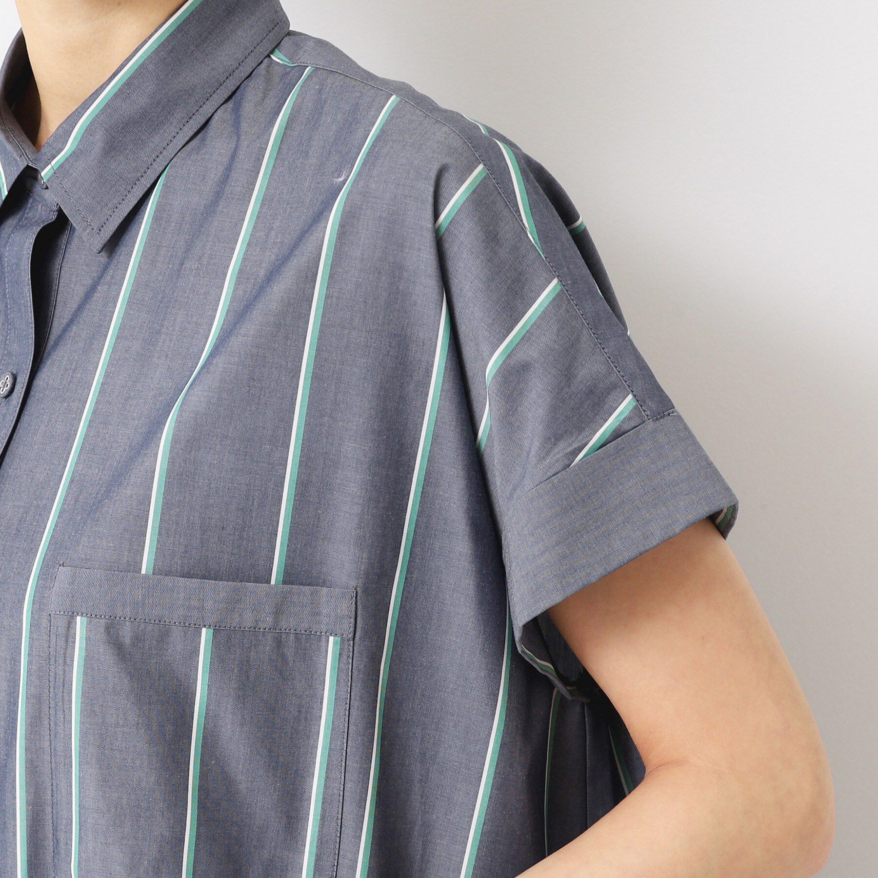 Dessin「【洗える】オリジナルストライプ柄シャツワンピース（S～L）」|ワンピース|