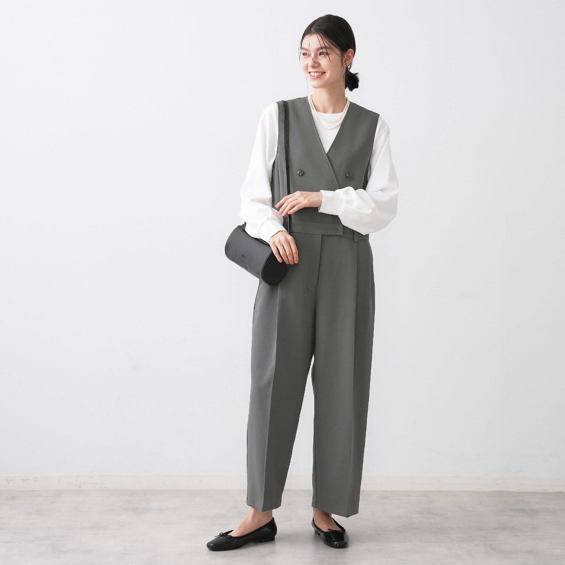 Dessin「【洗える】セットアップ風ジレオールインワン」|オールインワン|