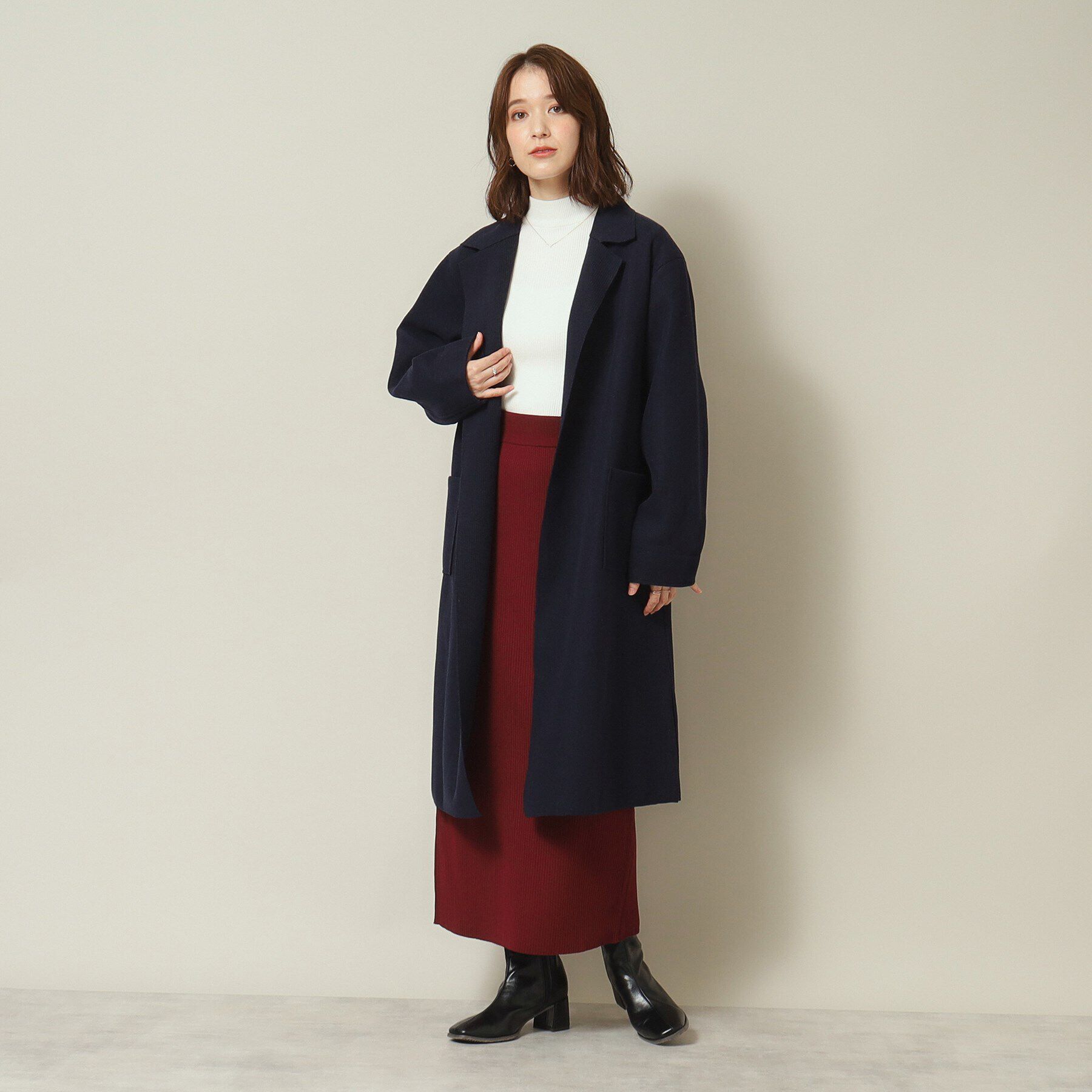 ITS&rsquo;DEMO「【肌あたりやわらか／ロングシーズンOK】裏リブロング着流しコート」|チェスターコート|
