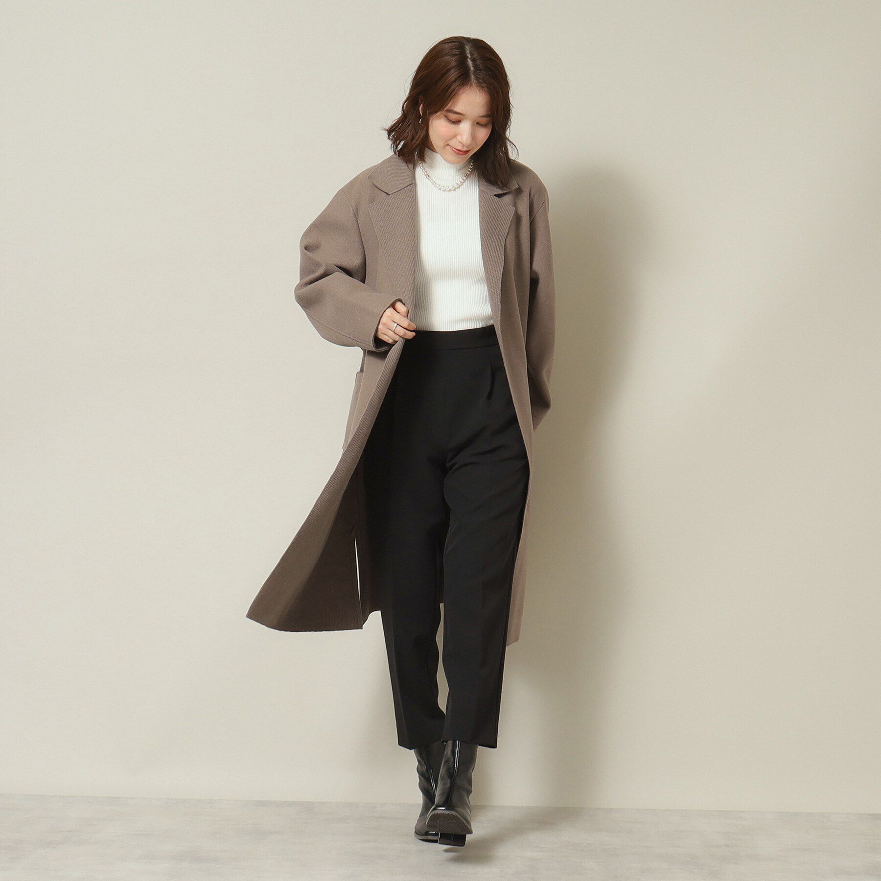 ITS&rsquo;DEMO「【肌あたりやわらか／ロングシーズンOK】裏リブロング着流しコート」|チェスターコート|