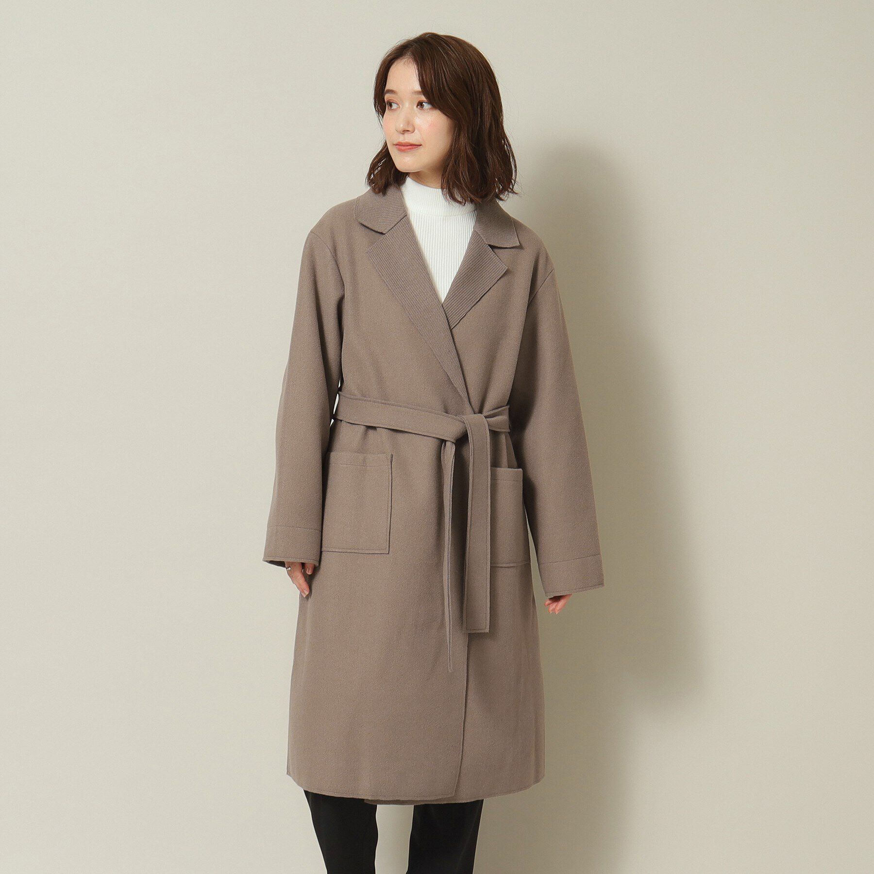 ITS&rsquo;DEMO「【肌あたりやわらか／ロングシーズンOK】裏リブロング着流しコート」|チェスターコート|