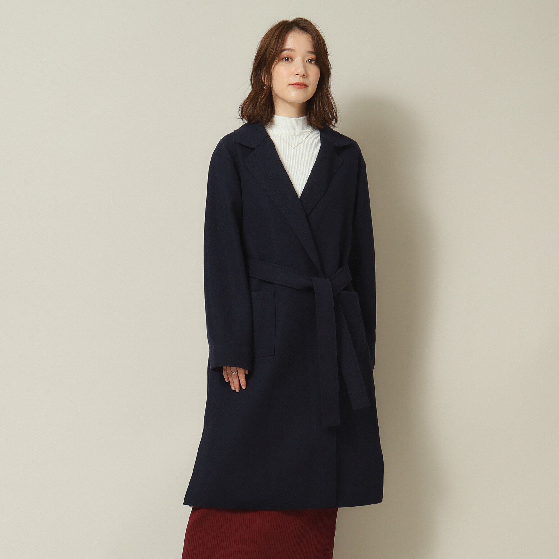 ITS&rsquo;DEMO「【肌あたりやわらか／ロングシーズンOK】裏リブロング着流しコート」|チェスターコート|