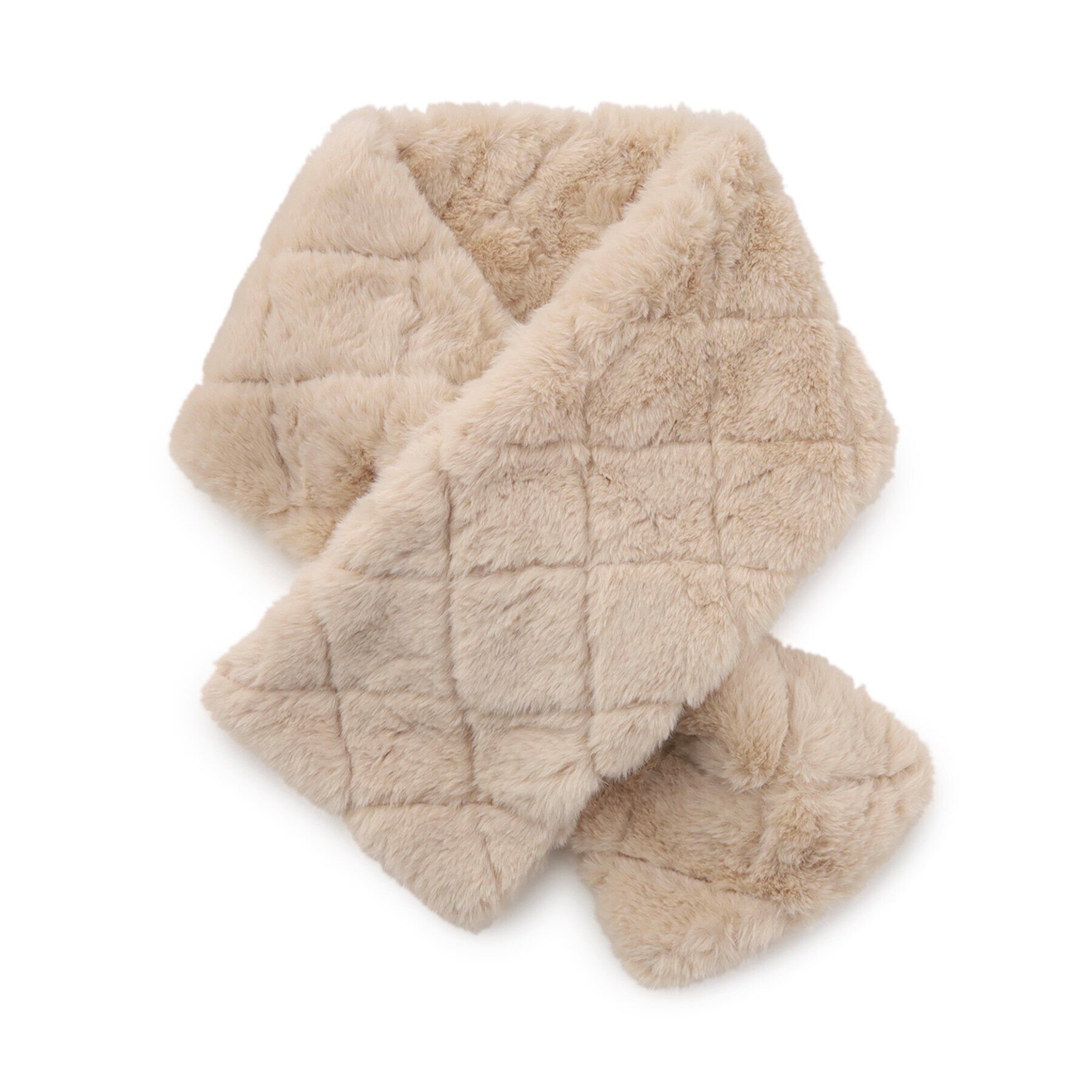 ITS&rsquo;DEMO「ダイヤ柄フェイクファーミニマフラー」|ストール|