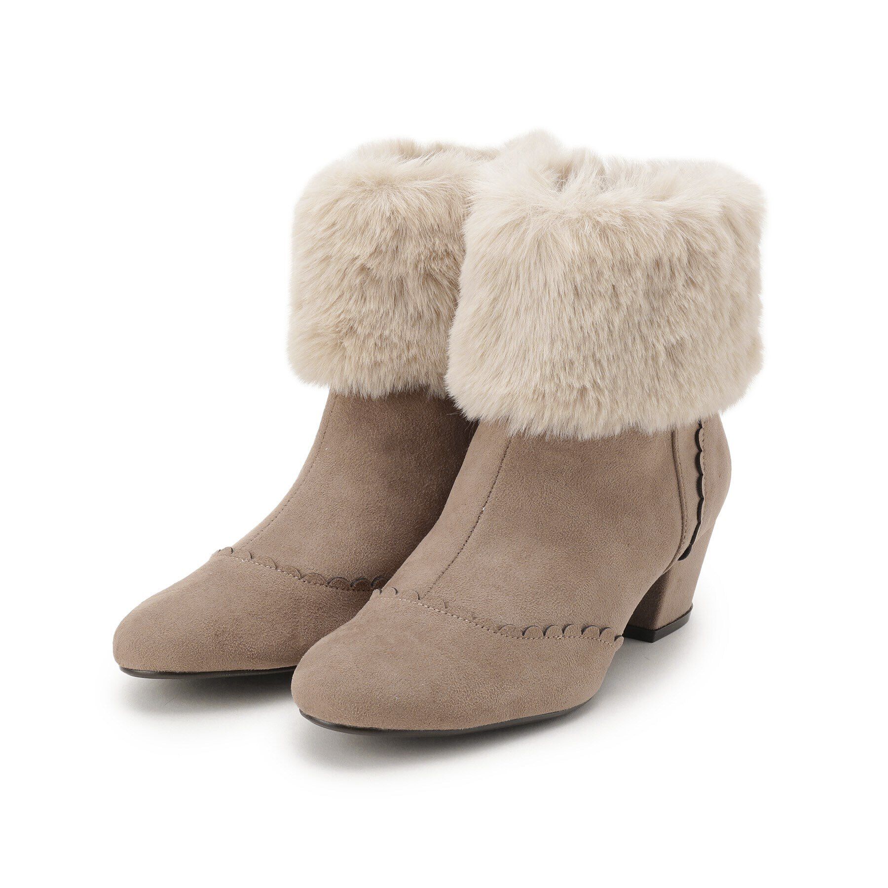 ITS&rsquo;DEMO「【フェイクファー・リボン取り外し可／M・Lサイズ展開】3Wayブーツ」|ショートブーツ|