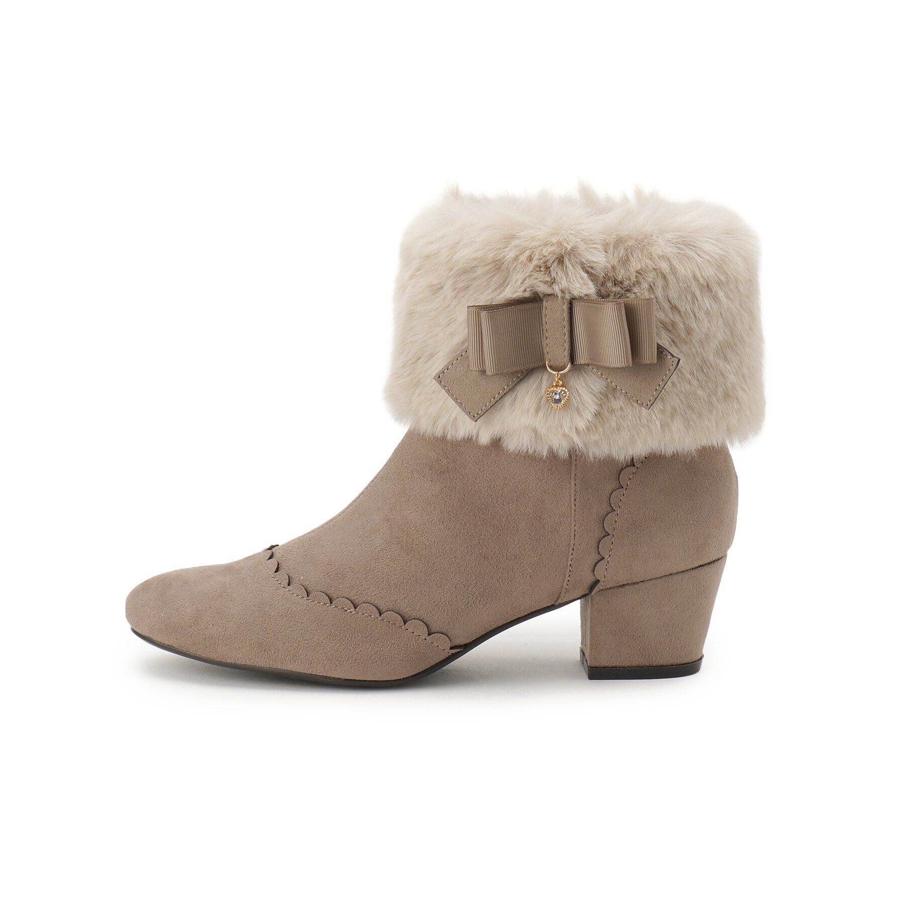 ITS&rsquo;DEMO「【フェイクファー・リボン取り外し可／M・Lサイズ展開】3Wayブーツ」|ショートブーツ|