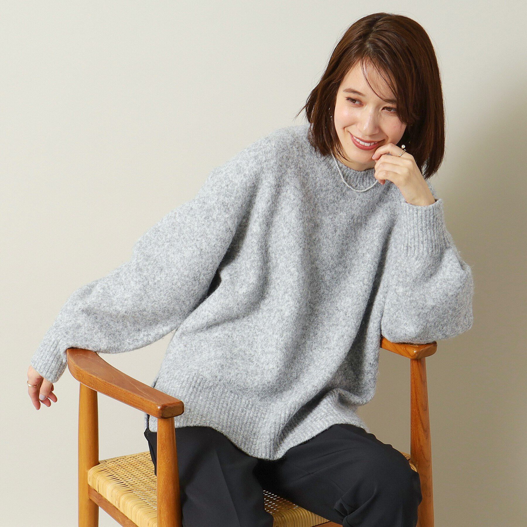 ITS&rsquo;DEMO「【マシンウォッシャブル】ふわもちクルーネックニット」|ニット・セーター|