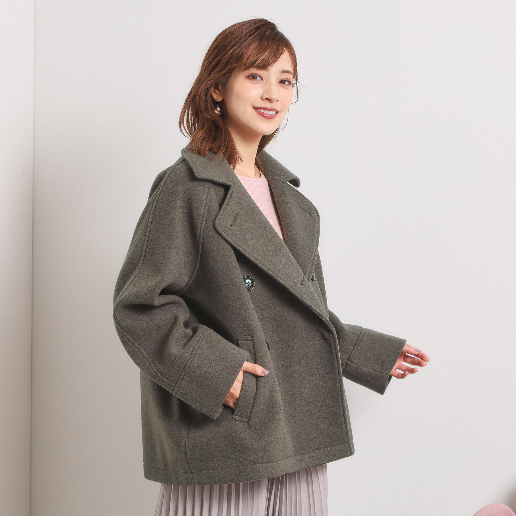 ITS&rsquo;DEMO「カットメルトンミドル丈コート」|ピーコート|