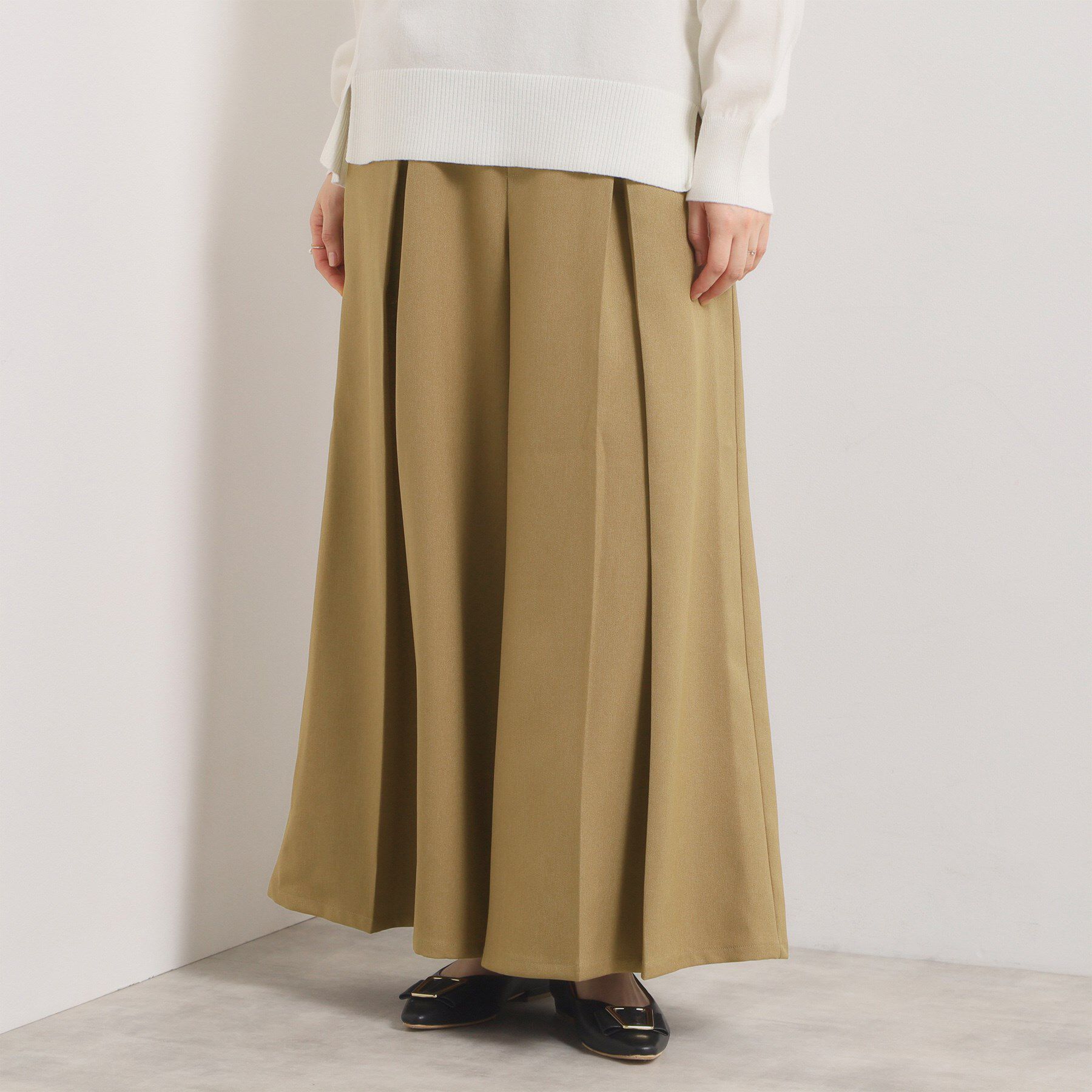 ITS&rsquo;DEMO「【手洗い可】ツイルタックワイドパンツ」|その他|ベージュ(052)