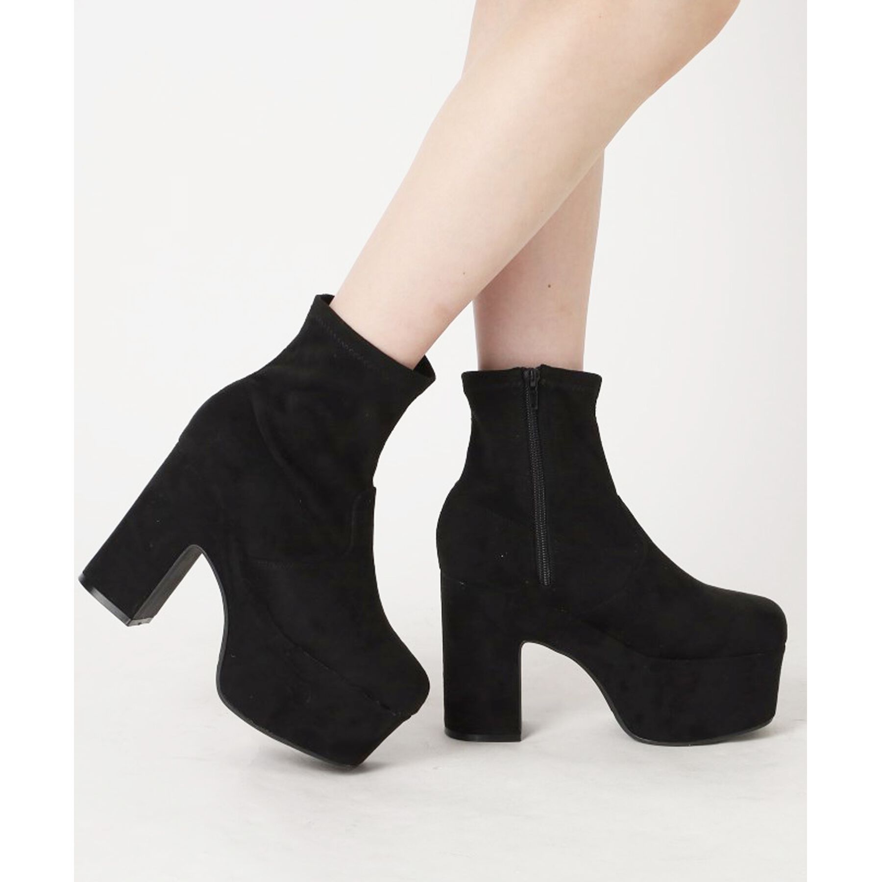 csT&P「スクウェアヒールストレッチブーツ」|ショートブーツ|