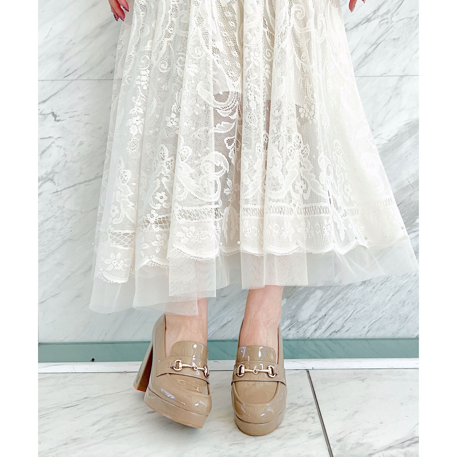 ESPERANZA「厚底ヒールアップローファー 24SS」|パンプス|