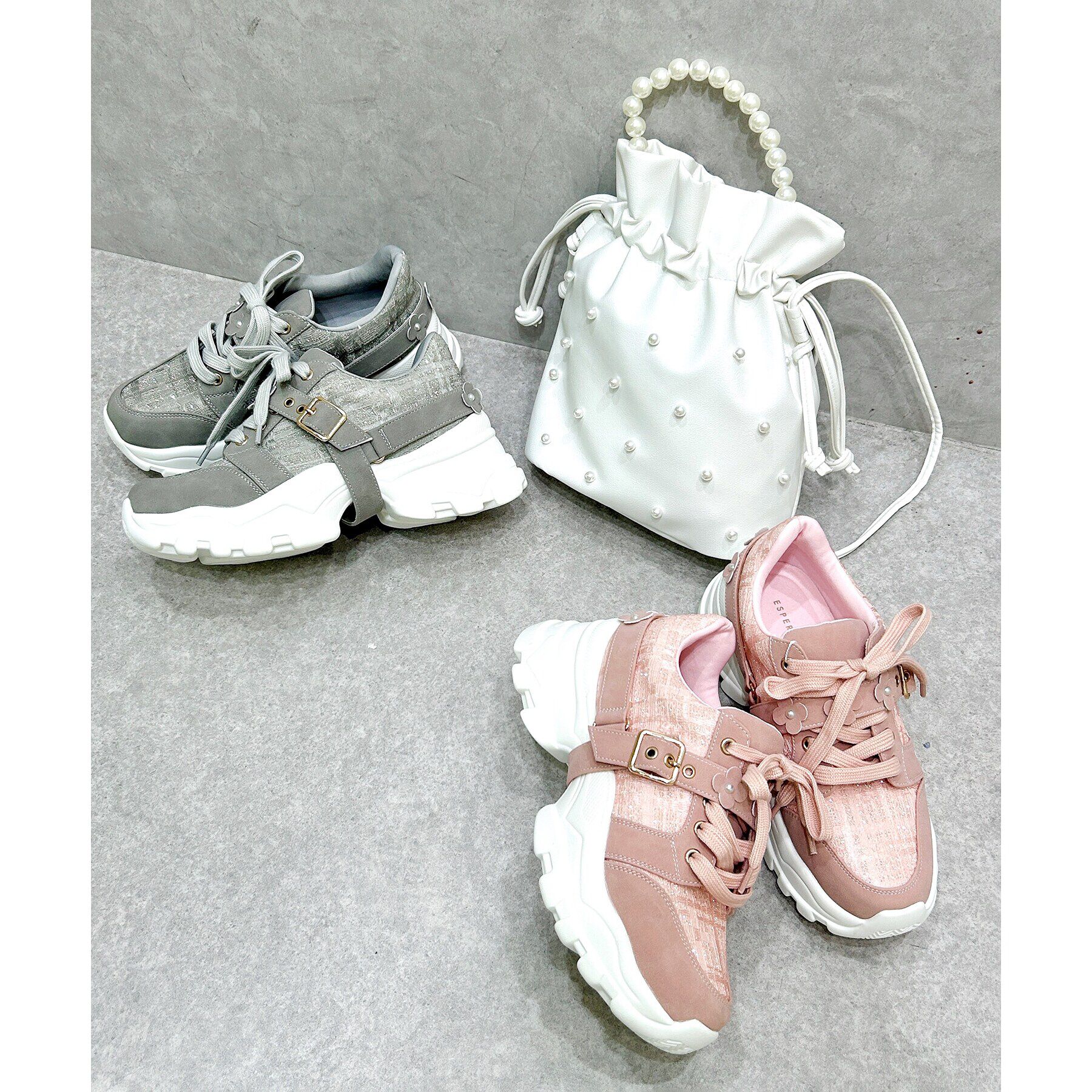 ESPERANZA「フラワーベルト厚底スニーカー」|スニーカー|