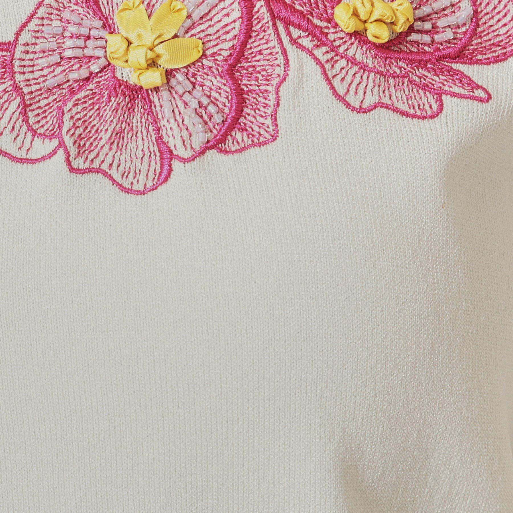 SunaUna「【SS～Lサイズ展開／リボン＆ビーズ刺繍】クラフトニットカーディガン」|カーディガン|