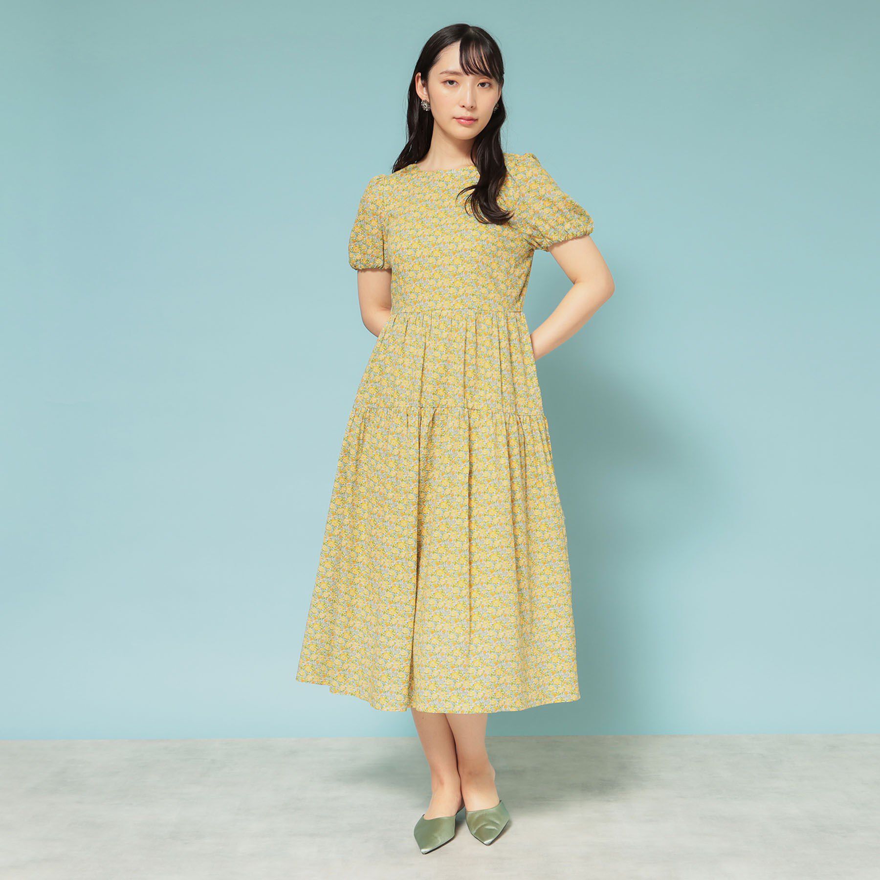 SunaUna「【Web限定カラー／リバティプリント】パフスリーブワンピース」|ワンピース|