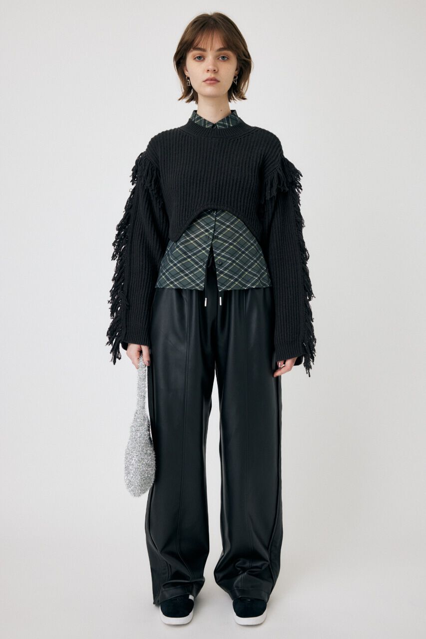 MOUSSY「IRREGULAR HEM CROPPED ニット」|ニット・セーター|