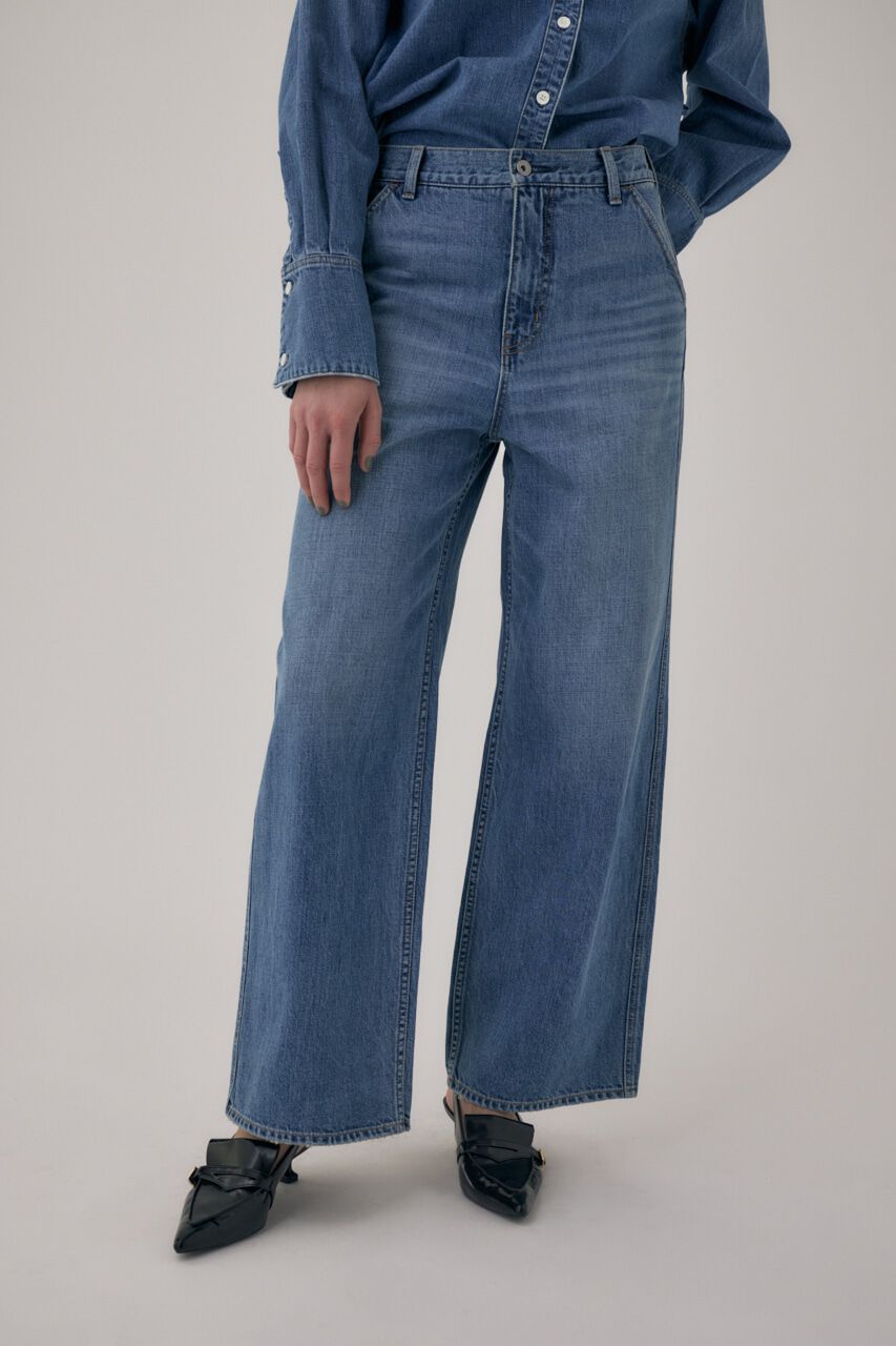 MOUSSY「オーガニックコットンデニムローライズルーズストレート」|デニム|