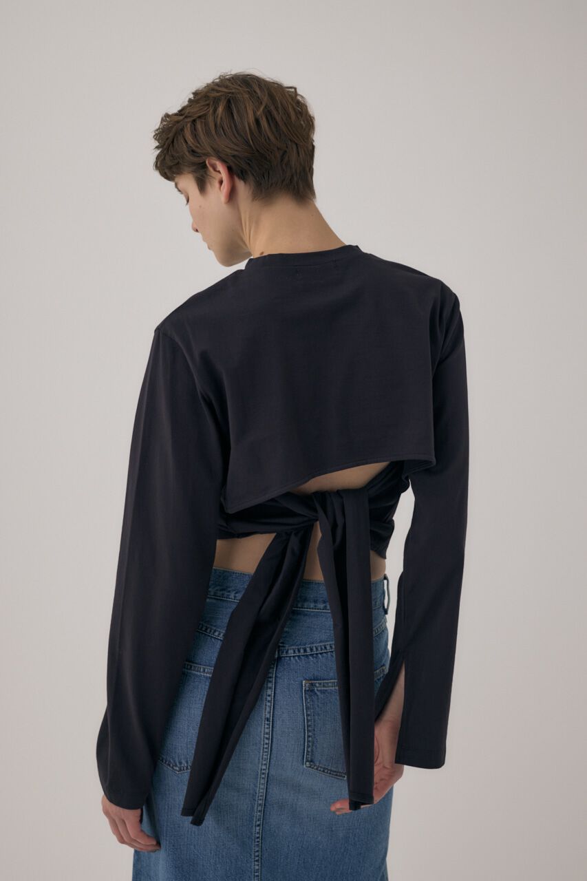 MOUSSY「ｵｰｶﾞﾆｯｸｺｯﾄﾝ使用の少しﾊﾘのあるTｼｬﾂ生地背中で帯を結わ」|Tシャツ・カットソー|