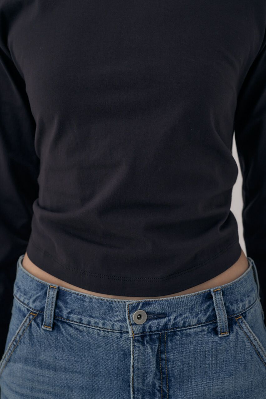 MOUSSY「ｵｰｶﾞﾆｯｸｺｯﾄﾝ使用の少しﾊﾘのあるTｼｬﾂ生地背中で帯を結わ」|Tシャツ・カットソー|