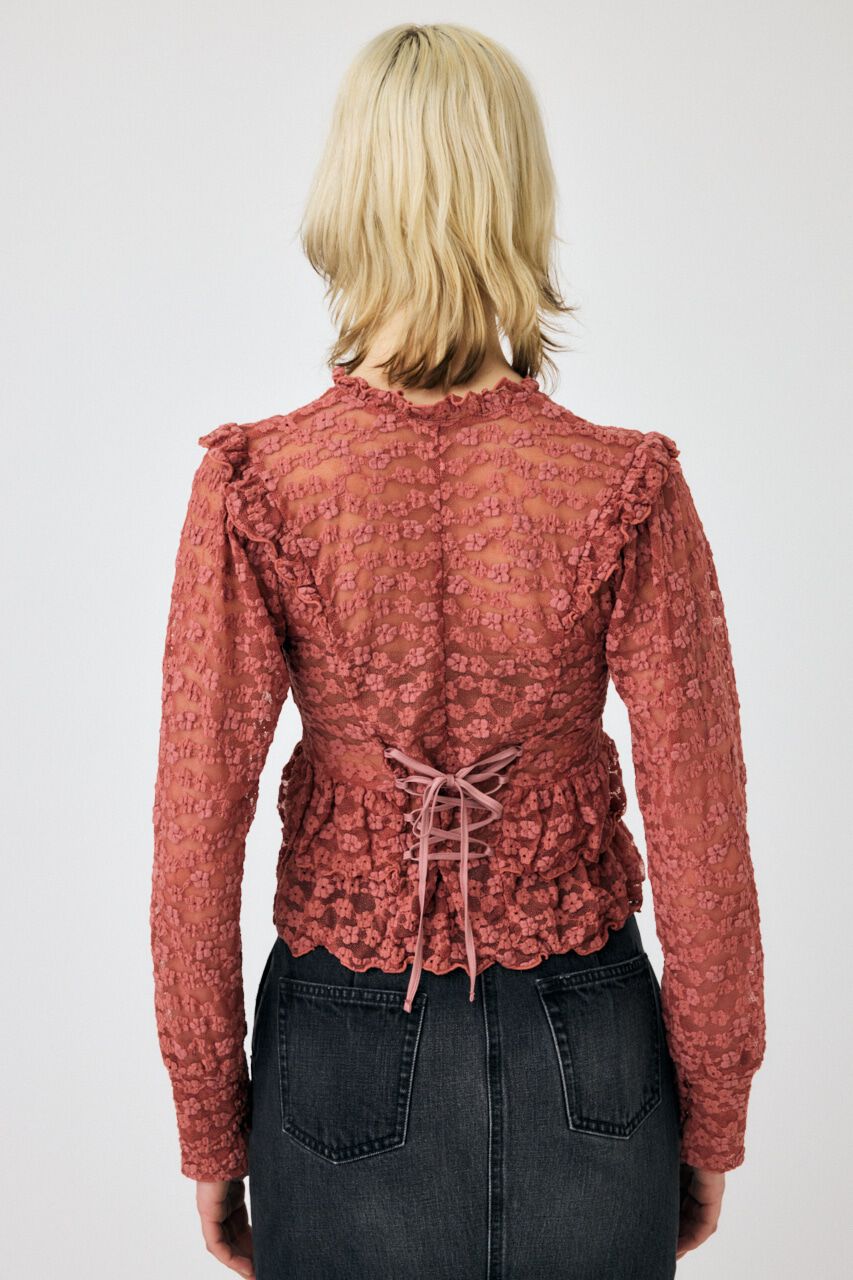 MOUSSY「RUFFLE LACY CUT ブラウス」|Tシャツ・カットソー|