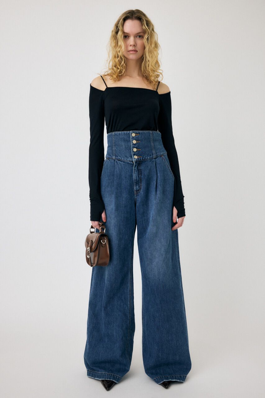 MOUSSY「CORSET DESIGN BAGGY」|デニム|