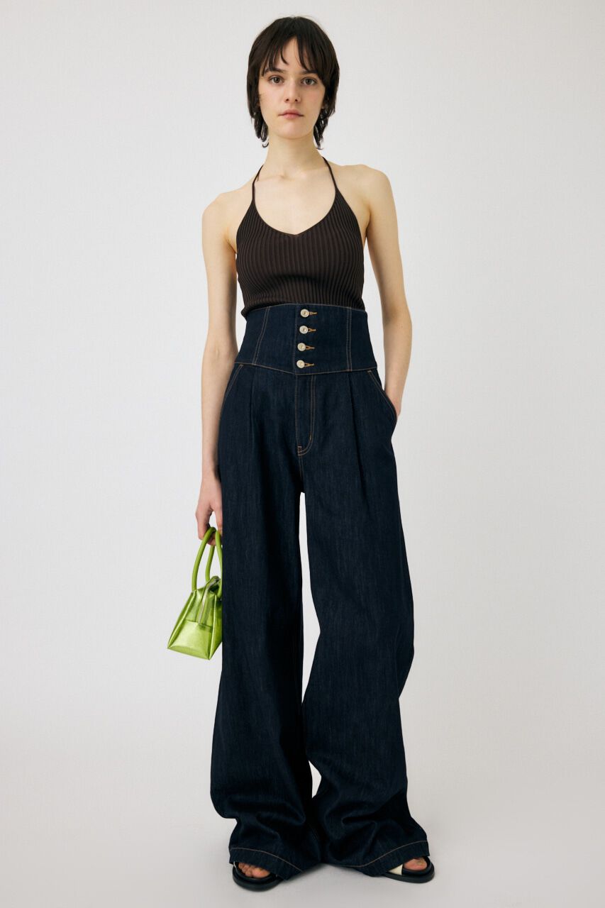 MOUSSY「CORSET DESIGN BAGGY」|デニム|